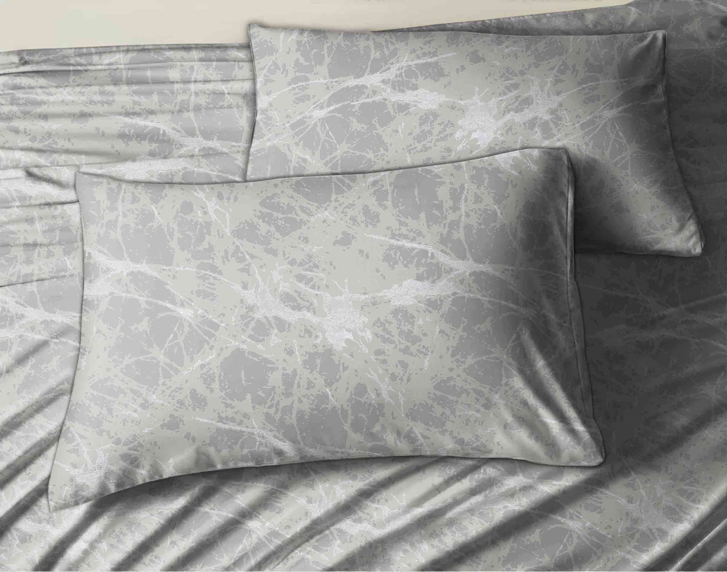 LAVA SILVER BEDSHEET FOR DOUBLE BED WITH 2 PILLOWCOVERS KING SIZE (104" X 90")