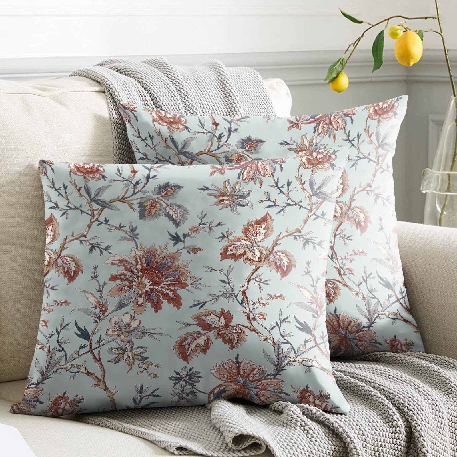 ANDAMAN SKY BLUE DIGITAL PRINTED CUSHION COVER (Pack of 2)