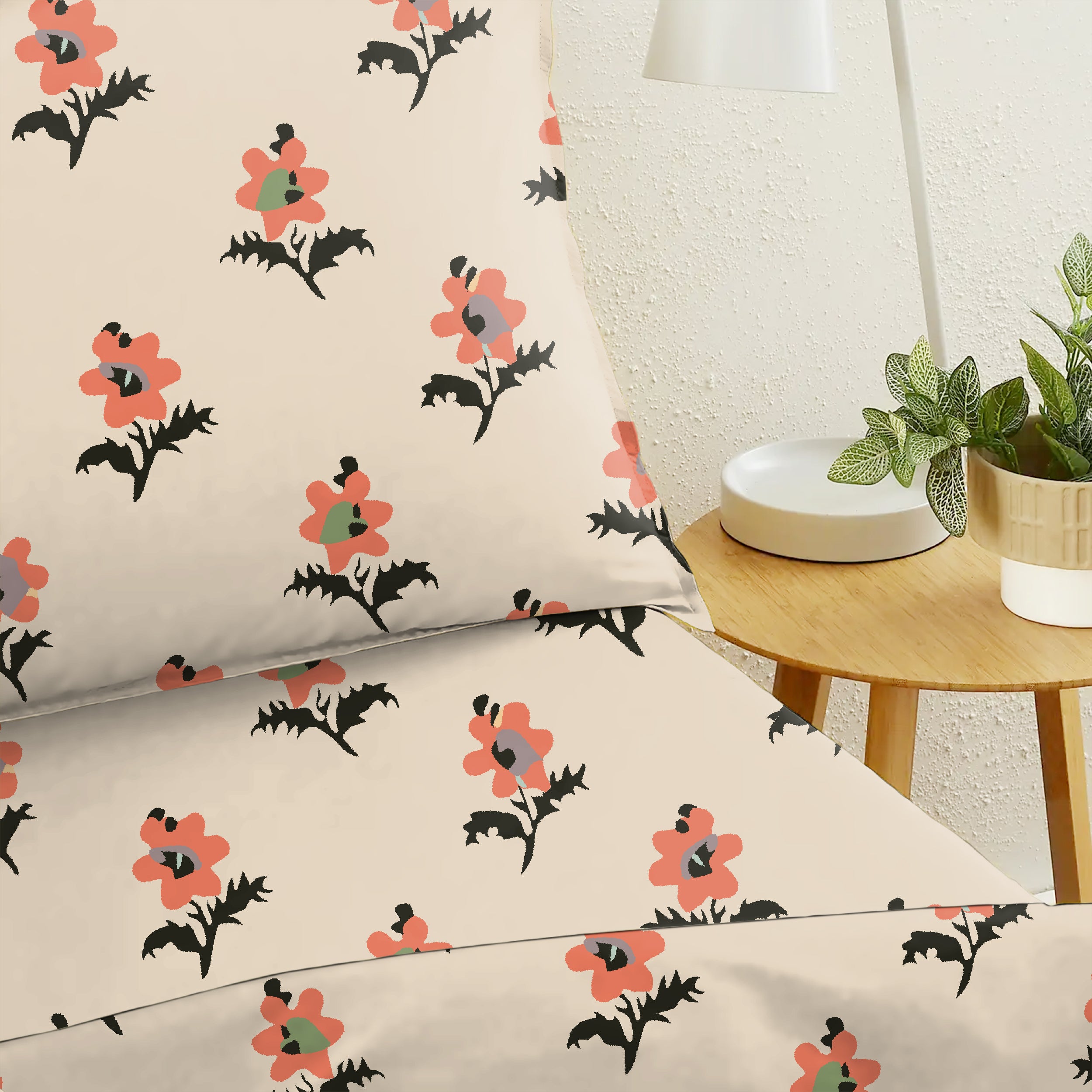 Bistre Brown Bedsheet for Double Bed with 2 Pillow Covers Size (104" X 90")