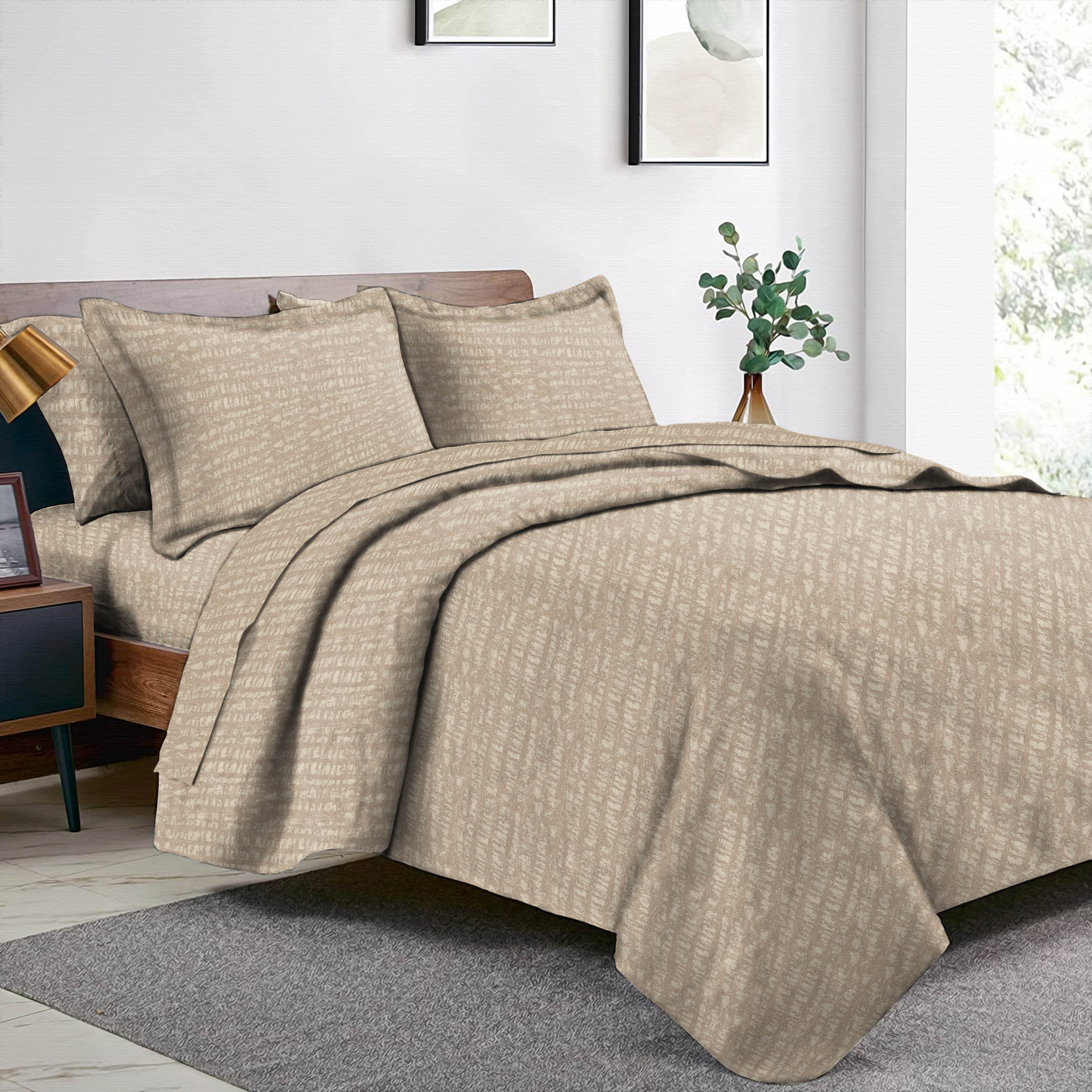 Valencia Stone Bedcover for Double Bed with 2 Pillow Covers King Size (104" X 90")