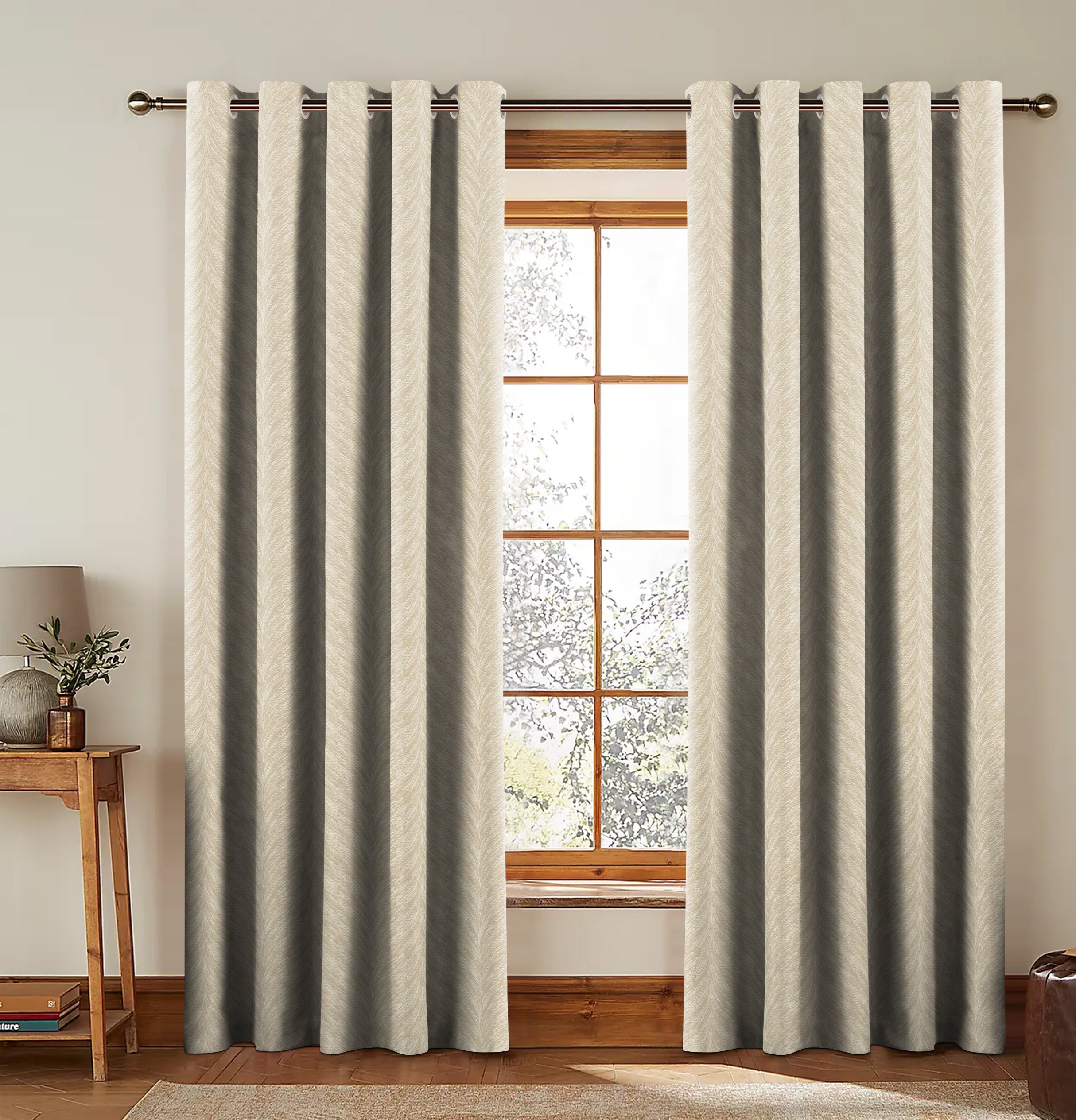 Luxor Stone Printed Blackout Curtains