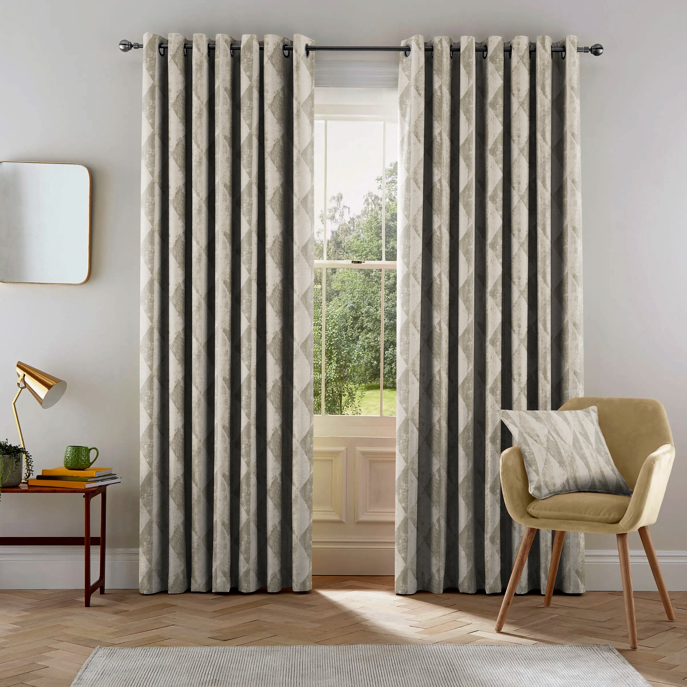 Mystique Stone Printed Blackout Curtains