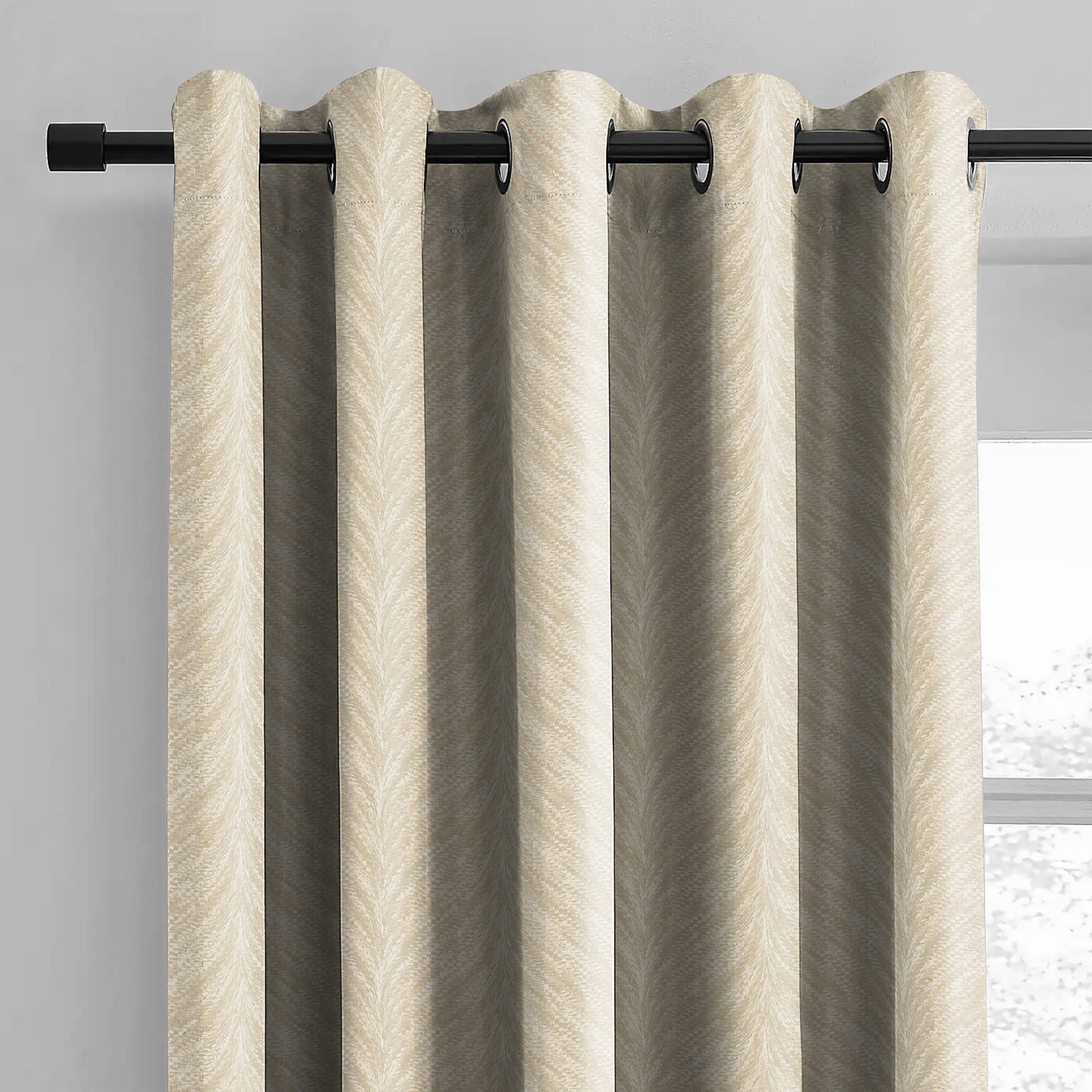 Luxor Stone Printed Blackout Curtains
