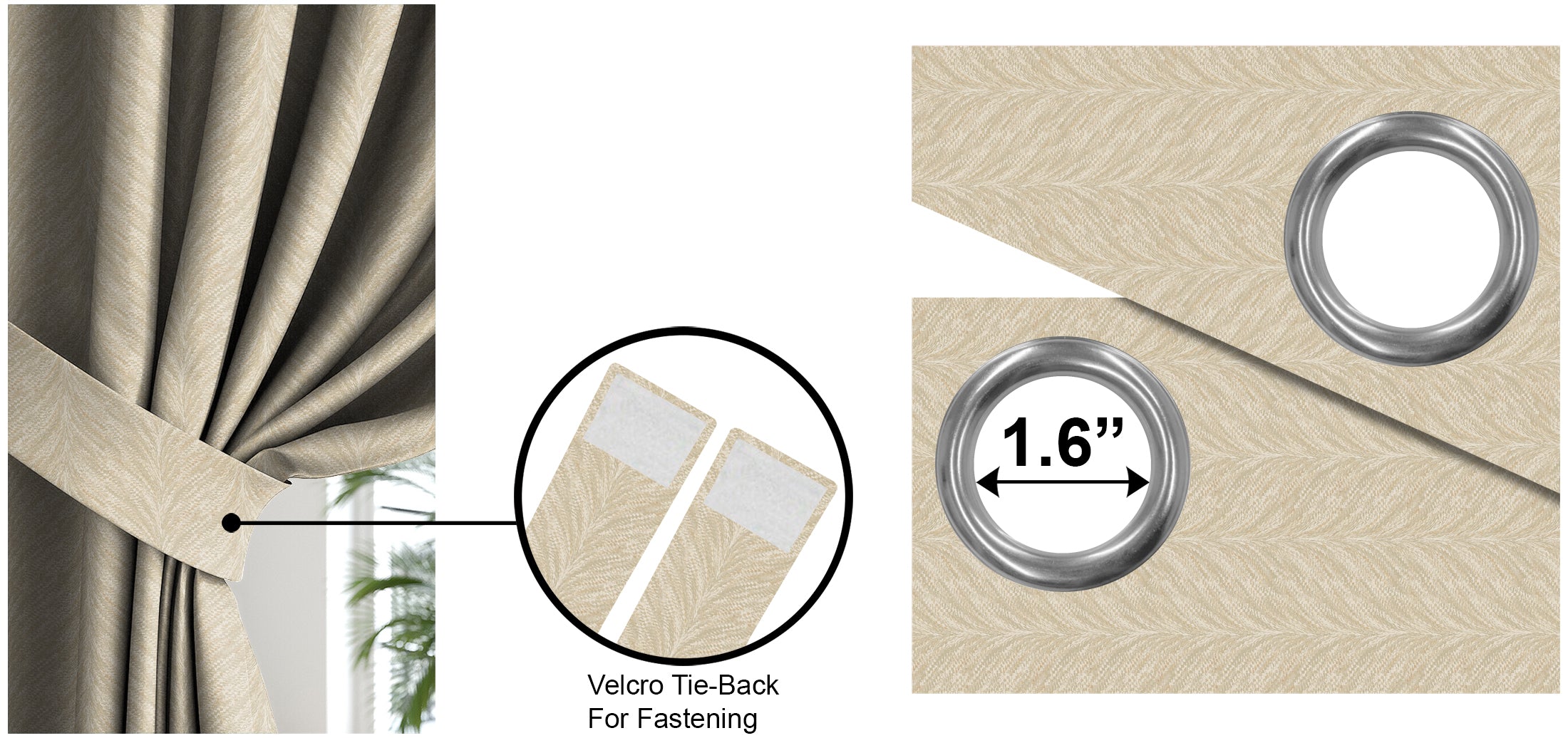 Luxor Stone Printed Blackout Curtains