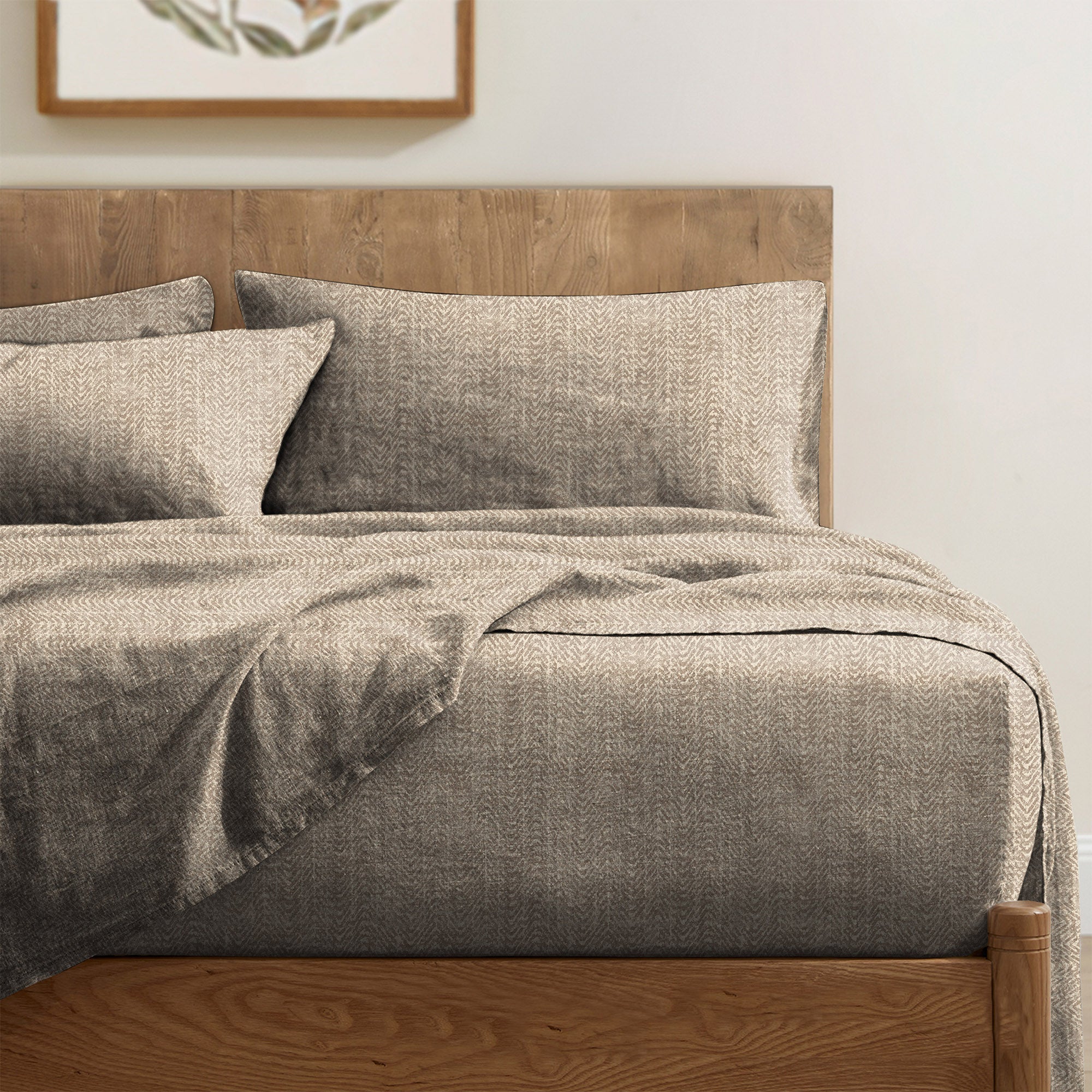 Casableu Microfiber Turin Stone Bedcover for Double Bed with 2 Pillow Covers King Size (104" X 90")