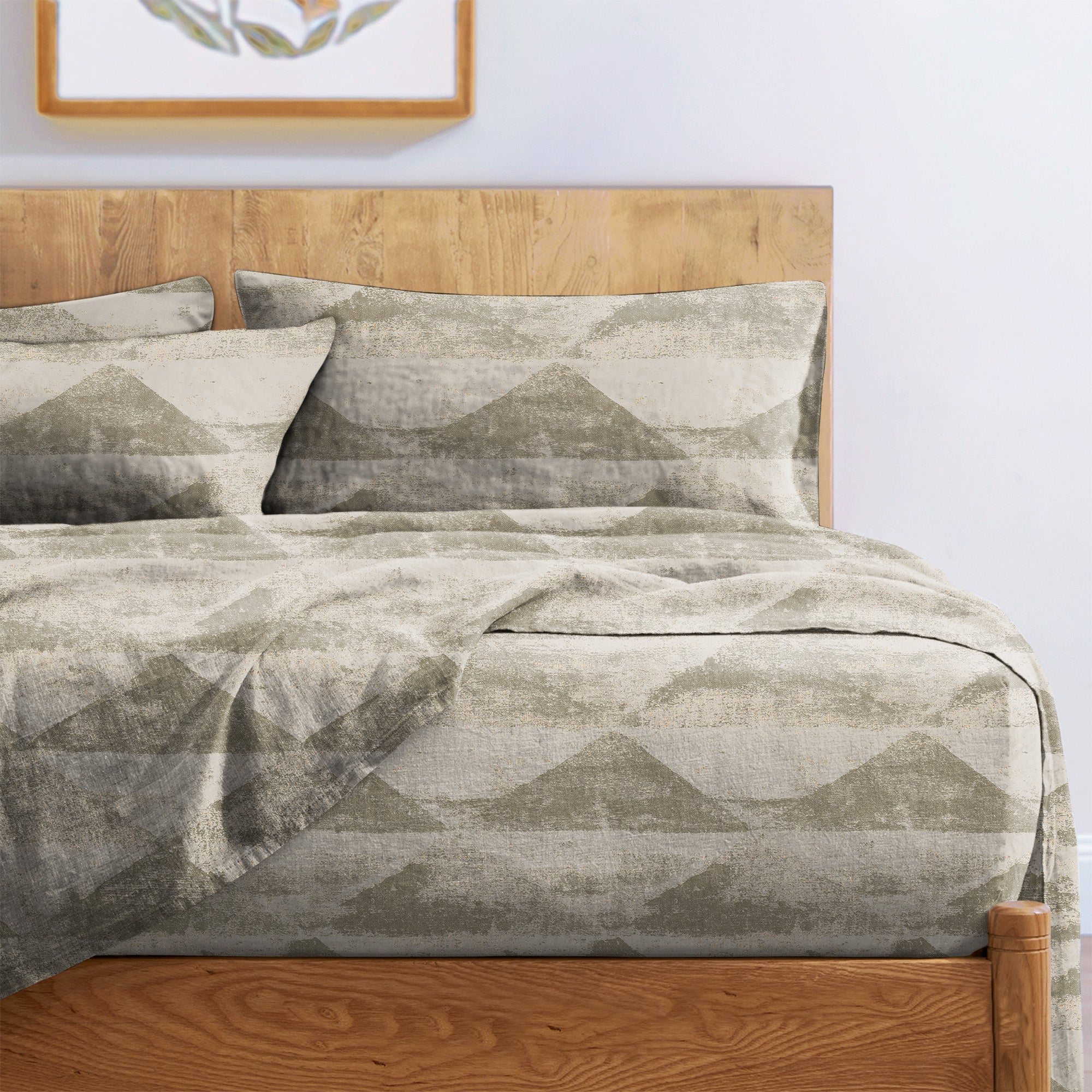 Mystique Stone Bedsheet for Double Bed with 2 PillowCovers King Size (104" X 90")