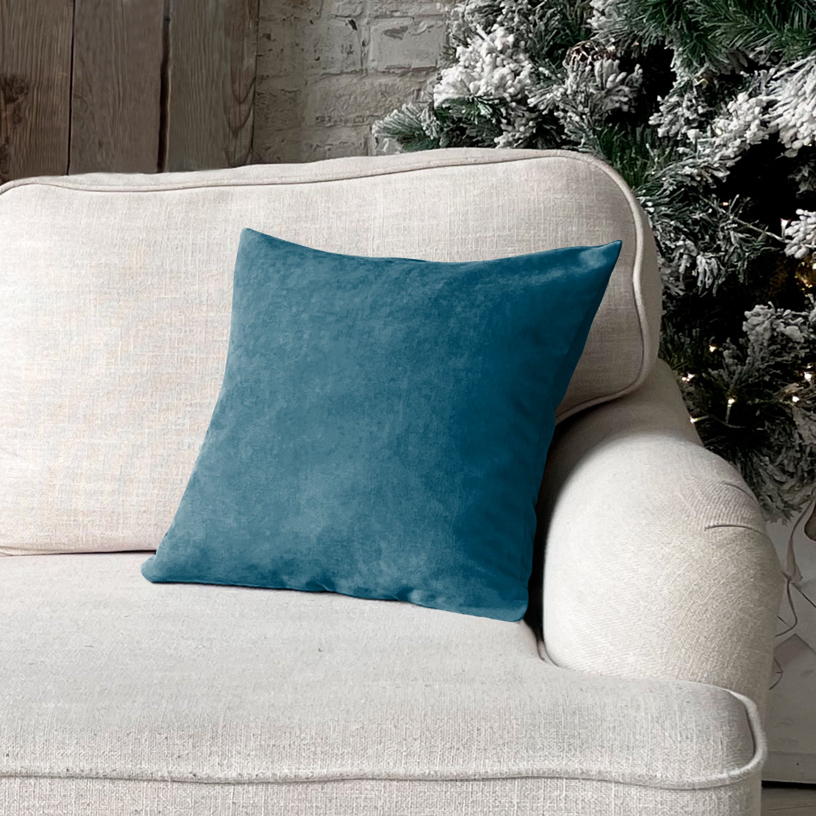 RAINBOW VELVET TEAL-46 CUSHION COVER (Pack of 2)