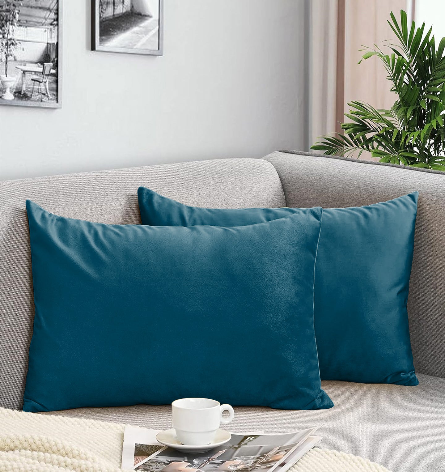 pillow covers teal and gray pillows