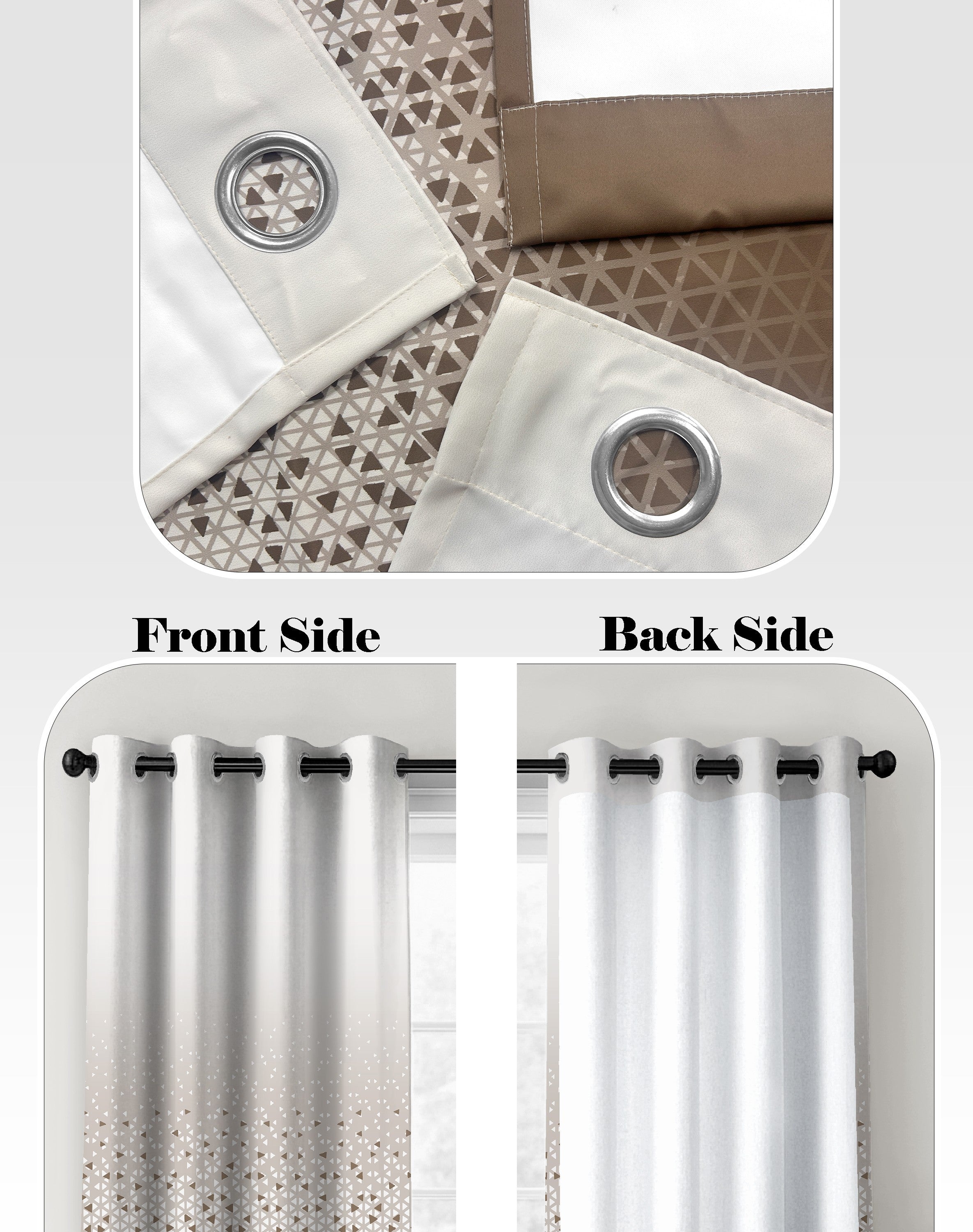 NEXUS TAUPE PRINTED ROOM DARKENING CURTAIN