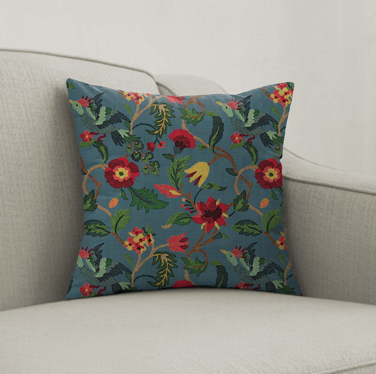 CABAL TEAL DIGITAL PRINTED CUSHION COVER (Pack of 2)