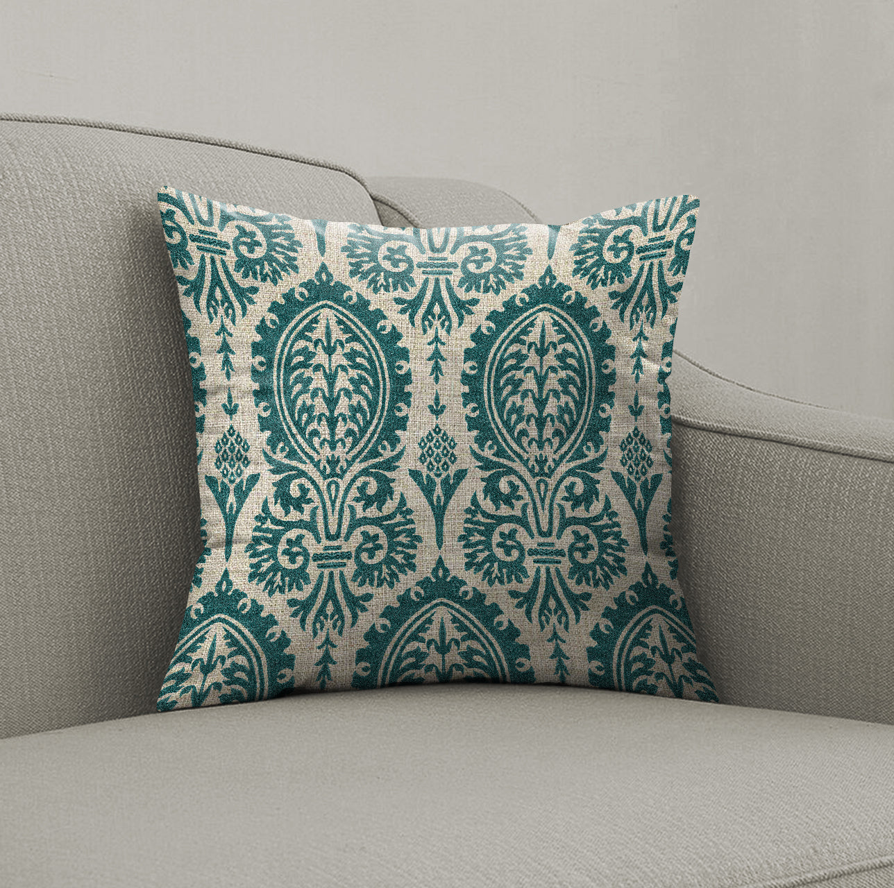 MANCHESTER TEAL DIGITAL PRINTED CUSHION COVER (Pack of 2)