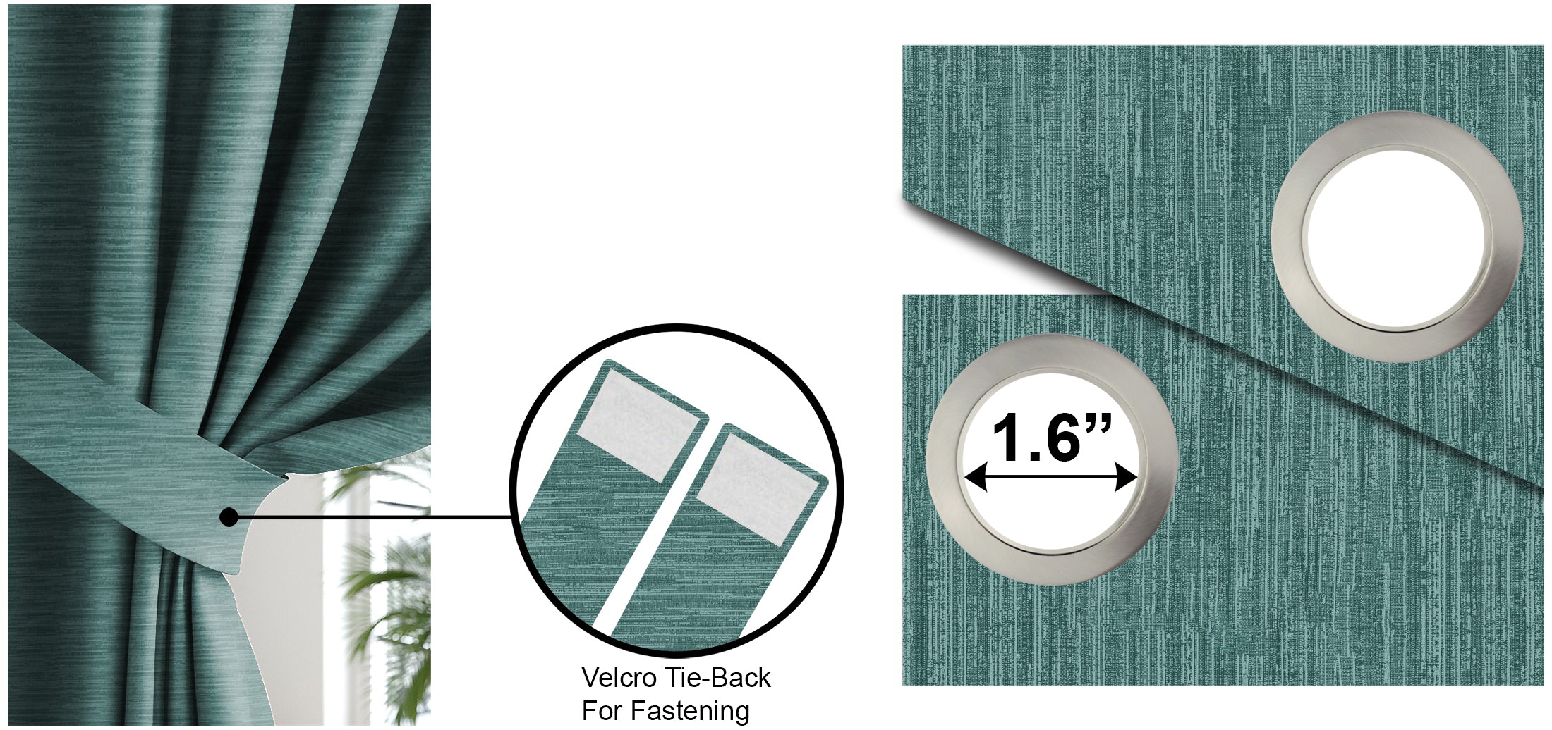 PETRA TEAL PRINTED BLACKOUT CURTAIN