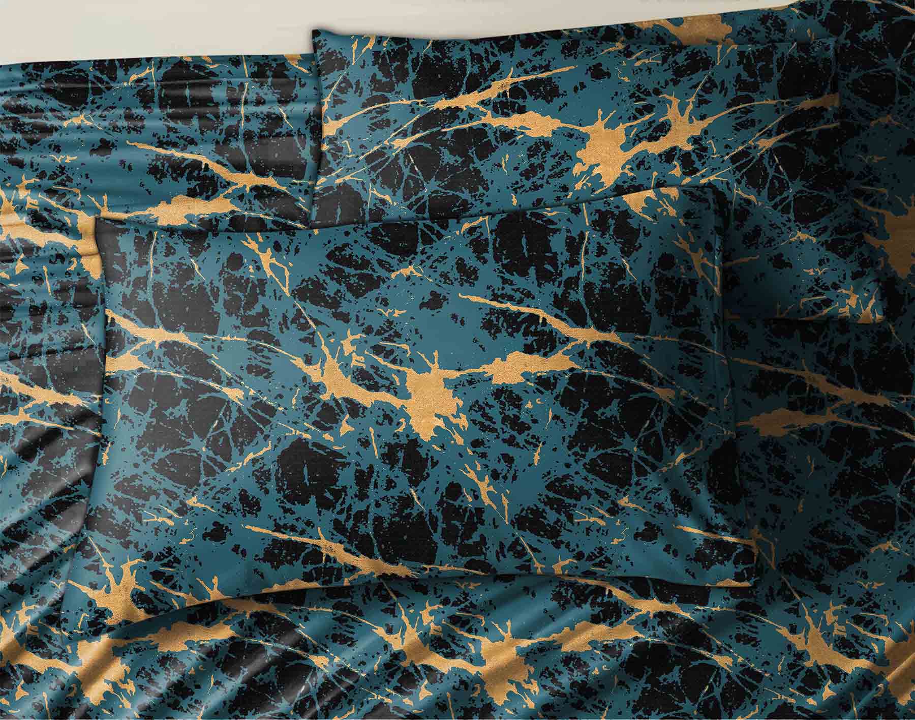 LAVA TEAL BEDSHEET FOR DOUBLE BED WITH 2 PILLOWCOVERS KING SIZE (104" X 90")