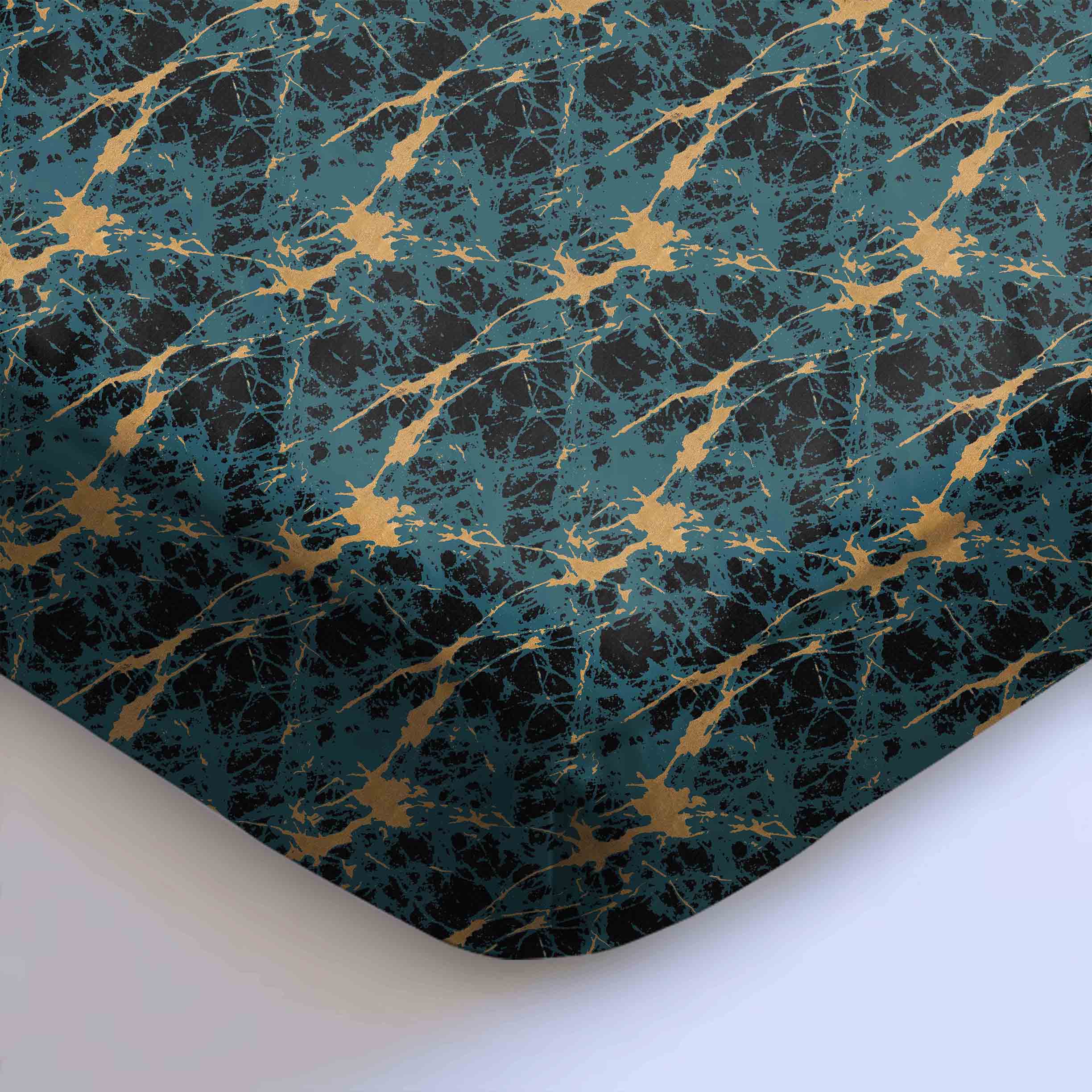 LAVA TEAL BEDSHEET FOR DOUBLE BED WITH 2 PILLOWCOVERS KING SIZE (104" X 90")