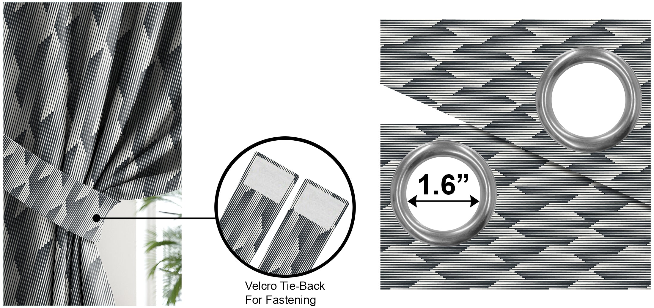 OSLO TEX GREY PRINTED BLACKOUT CURTAINS