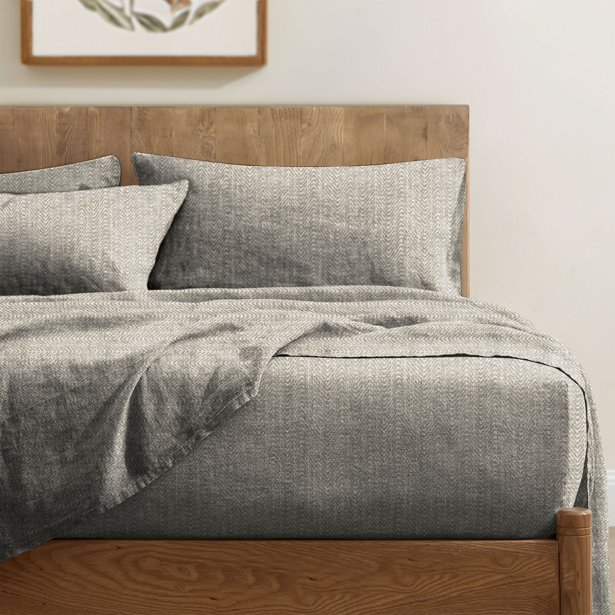 Casableu Microfiber Turin Tex Silver Bedcover for Double Bed with 2 Pillow Covers King Size (104" X 90")