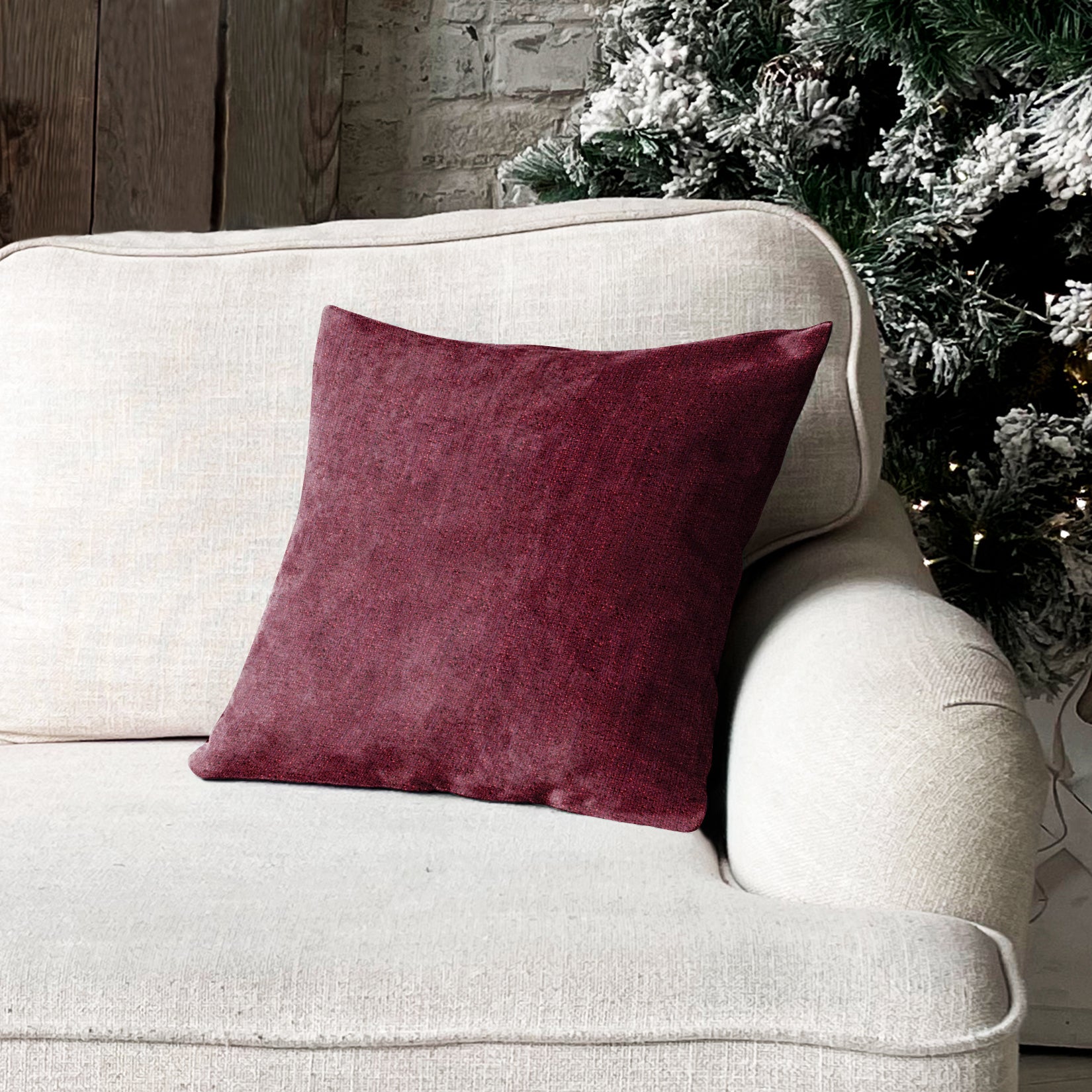 VICTORIA MAROON DIGITAL PRINTED CUSHION COVER (Pack of 2)