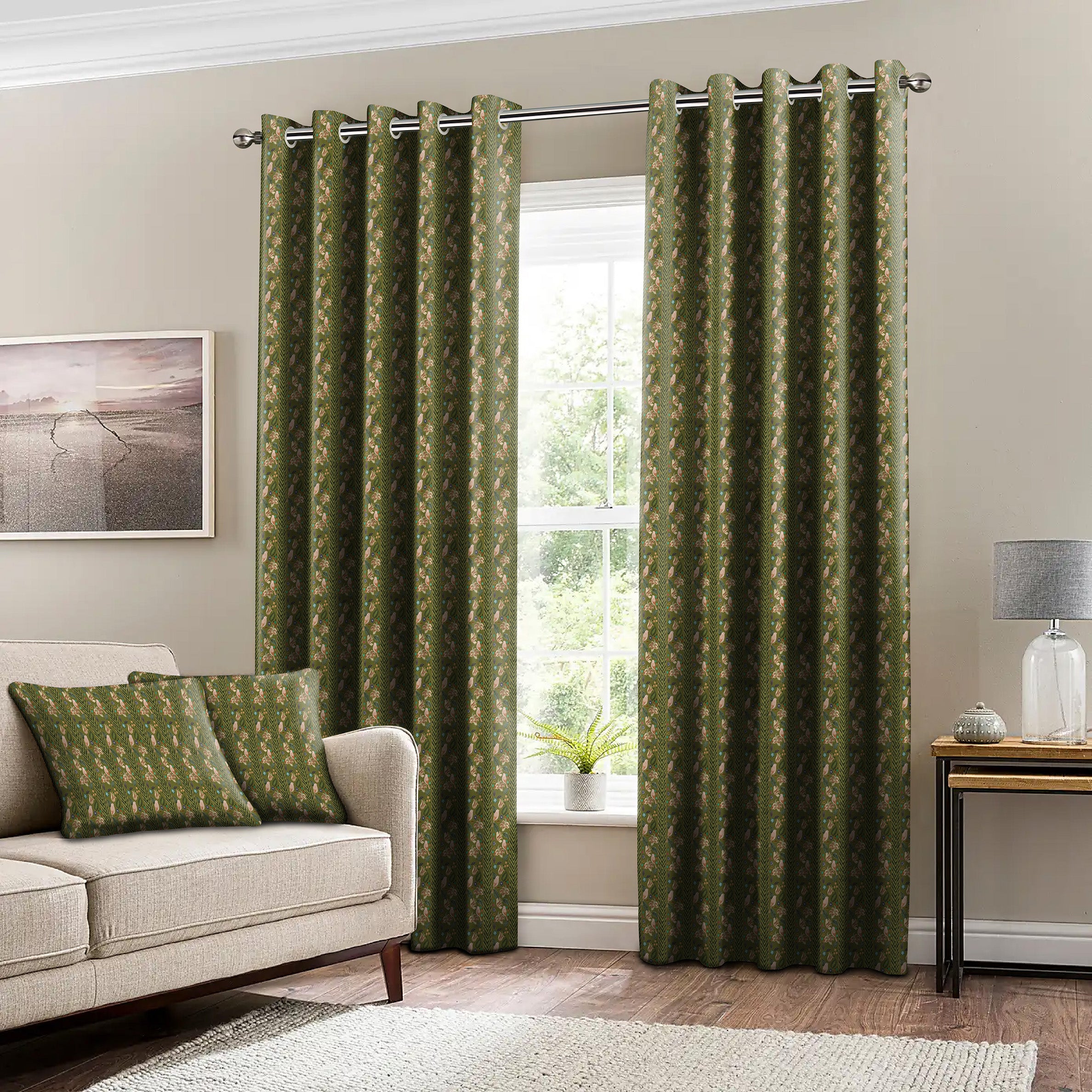 KASBAH-03 GREEN BLACKOUT CURTAIN