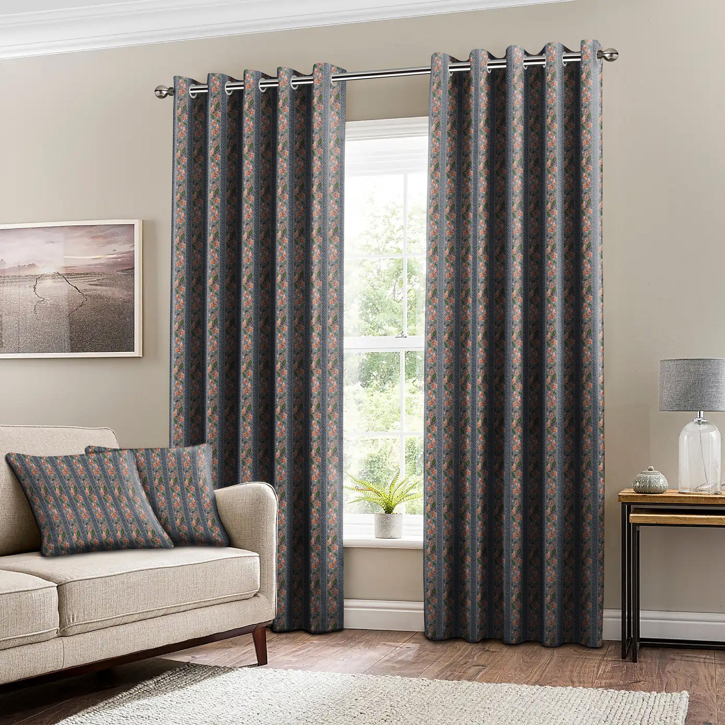 KASBAH GREY BLACKOUT CURTAINS