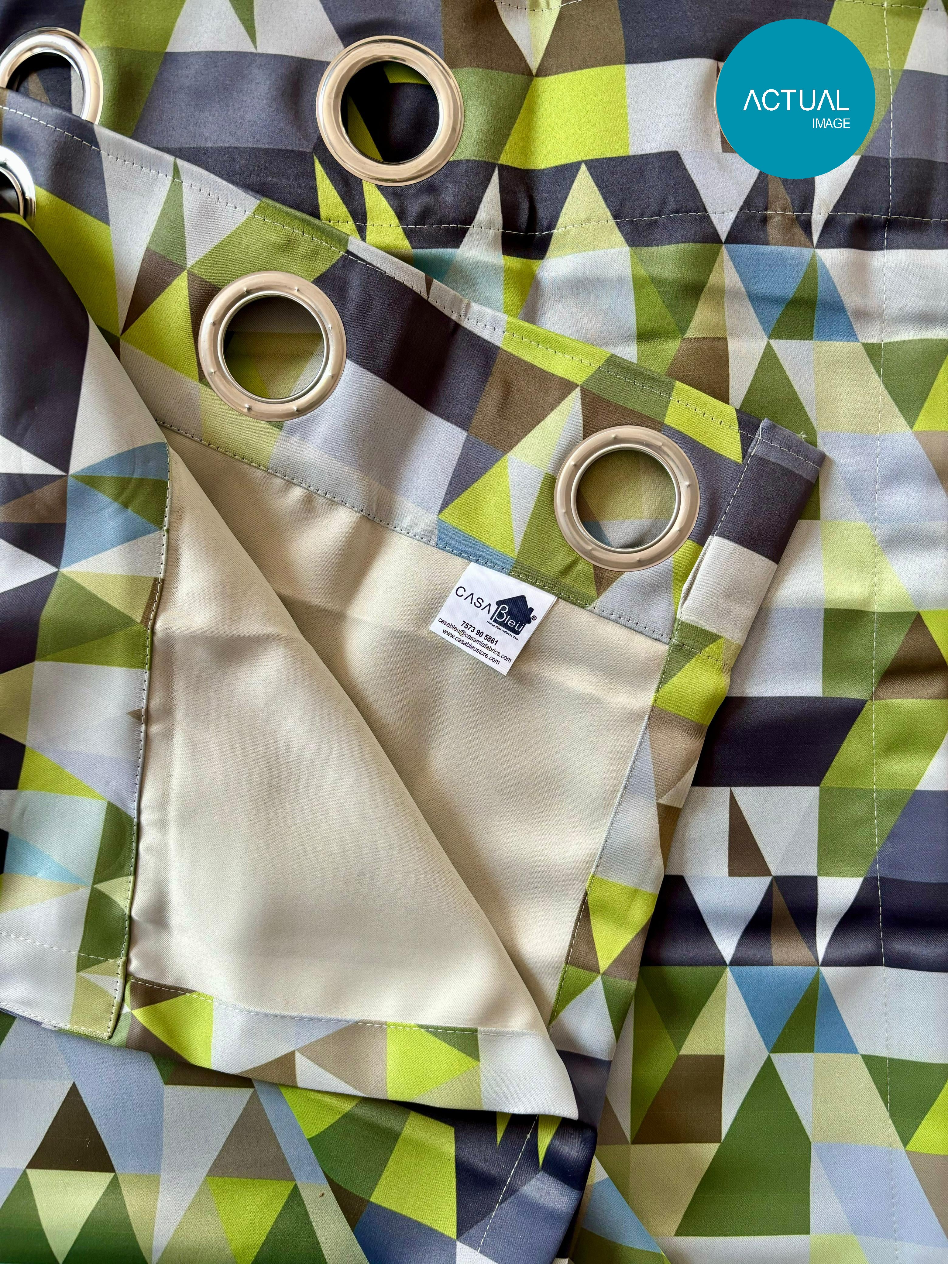 RUGA LIME CURTAIN BLACKOUT PRINTED