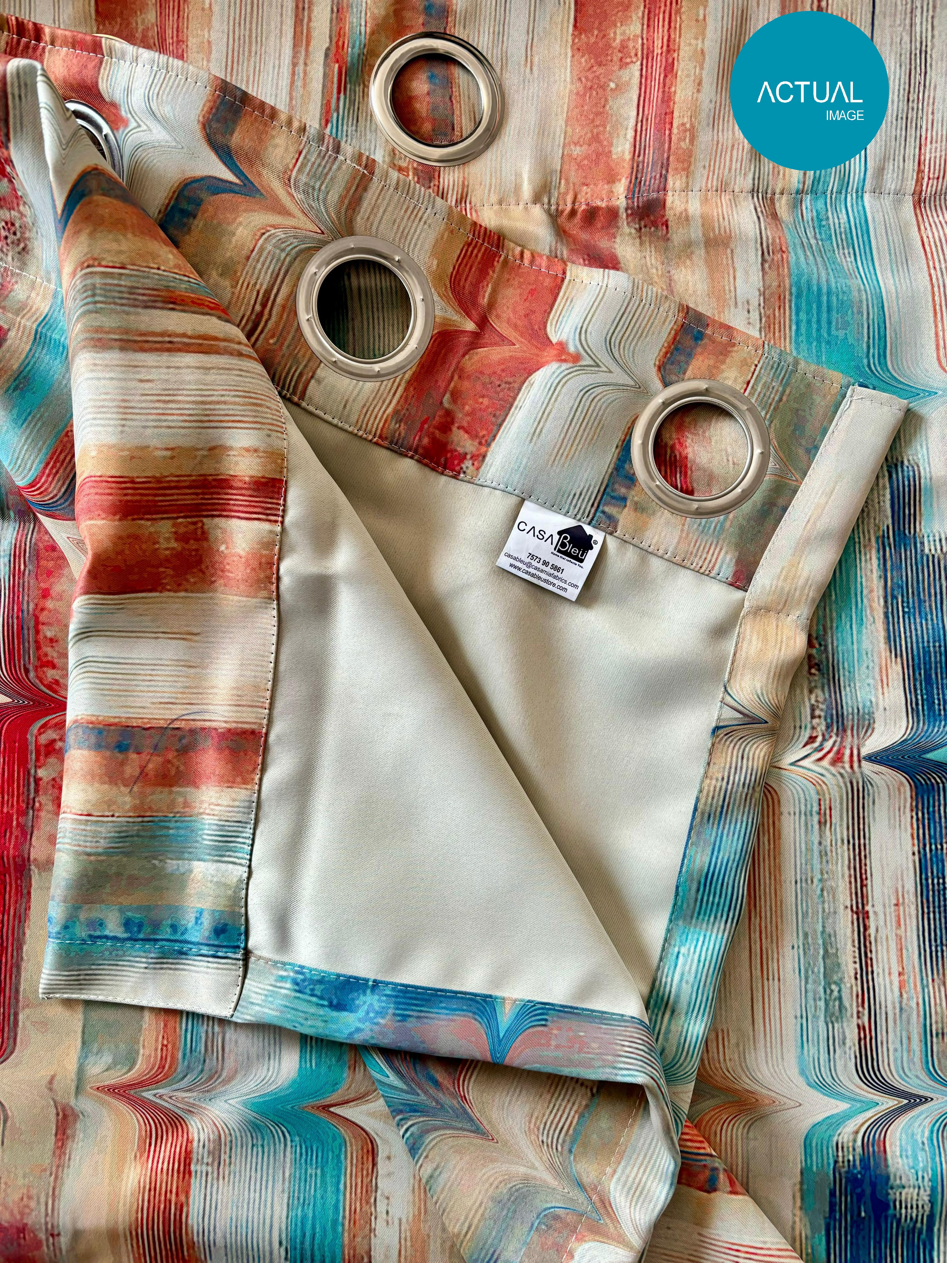 LIMA RED CURTAINS BLACKOUT PRINTED