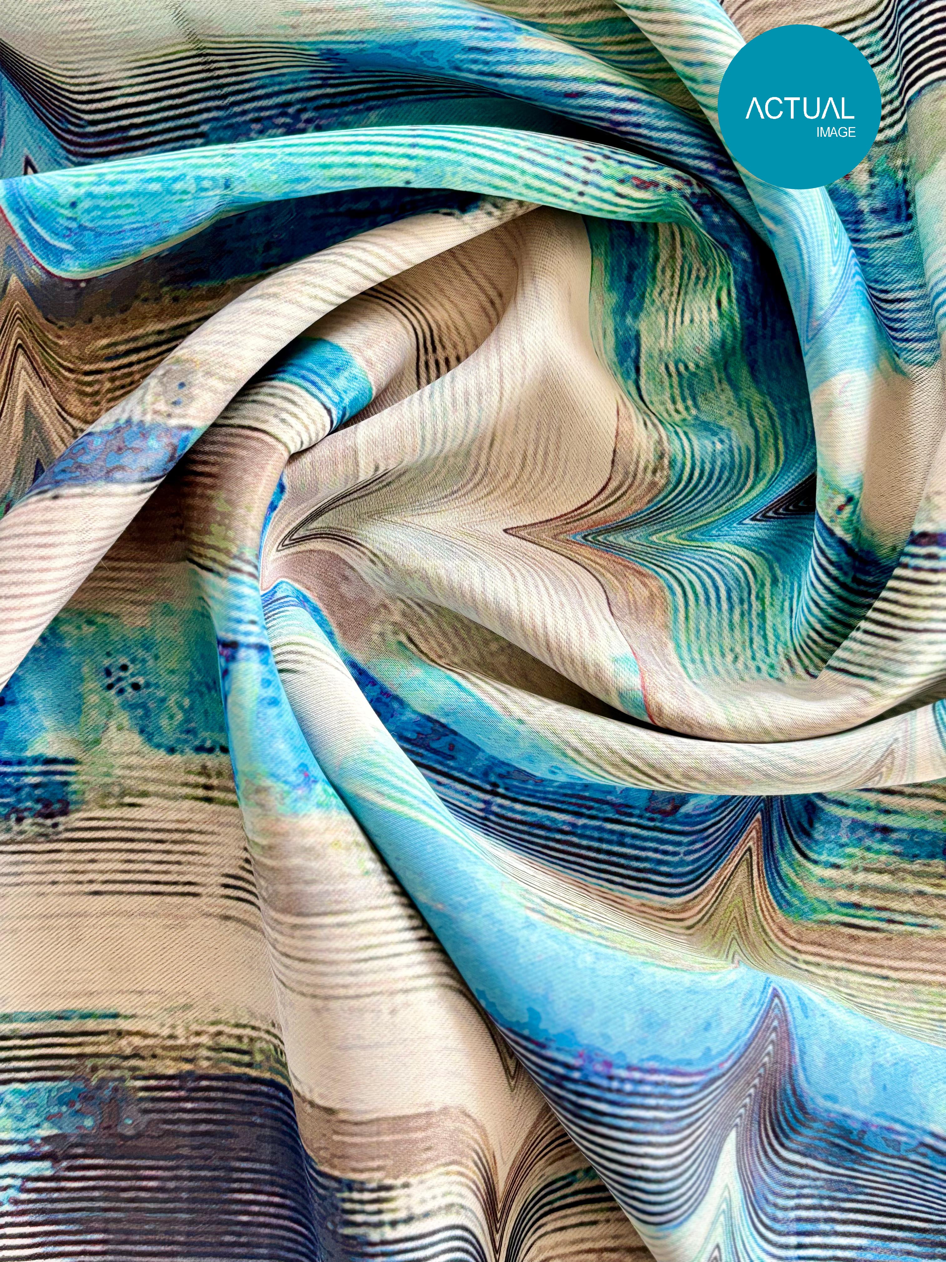 LIMA BLUE CURTAINS BLACKOUT PRINTED