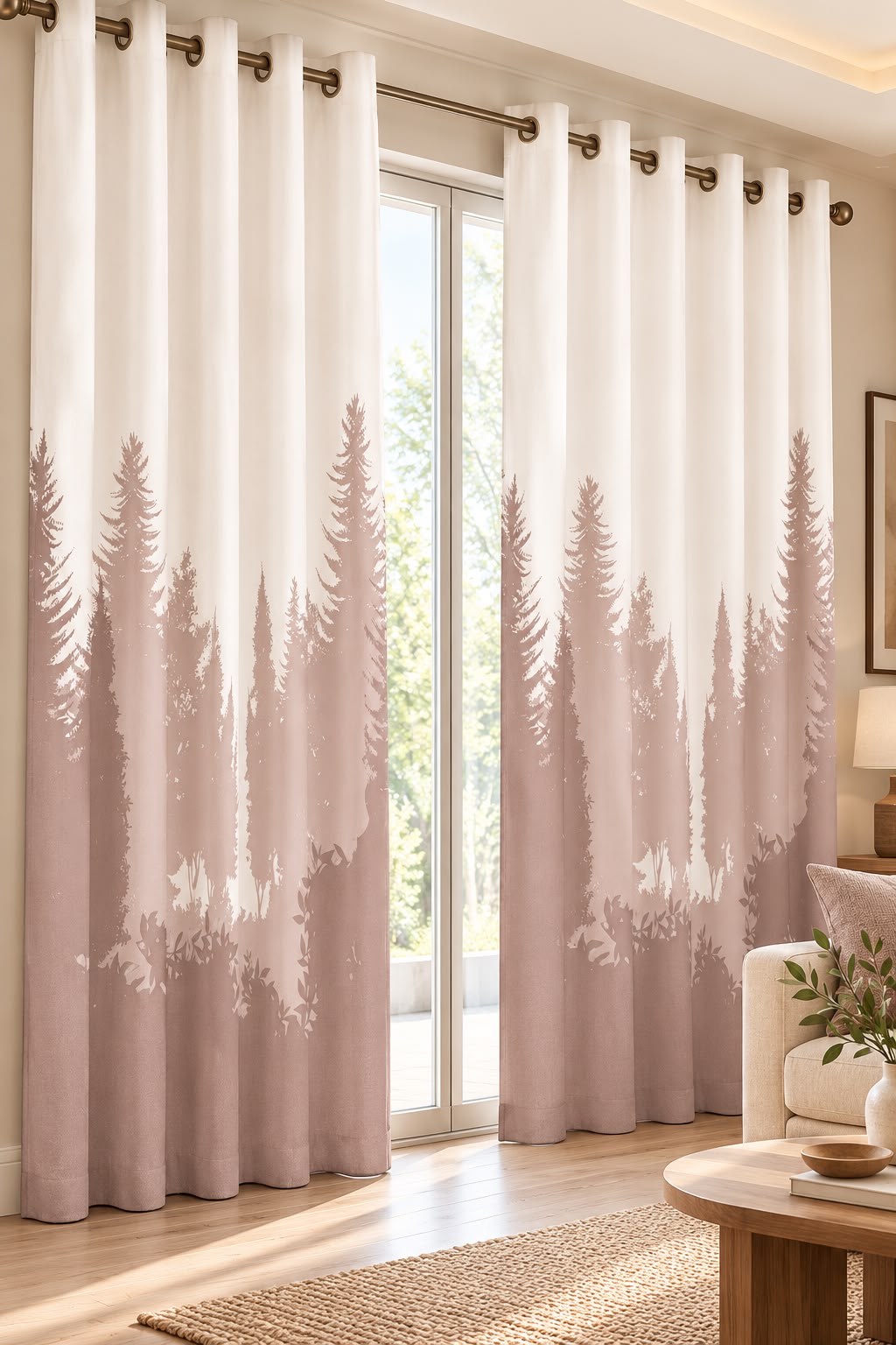 PHOENIX PINK PRINTED CURTAIN