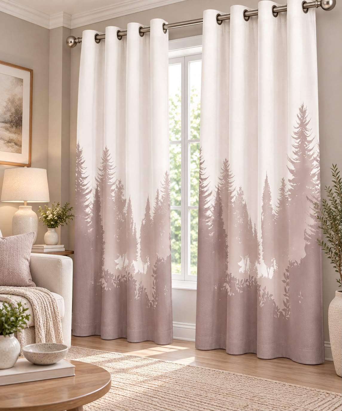 PHOENIX PINK PRINTED CURTAIN