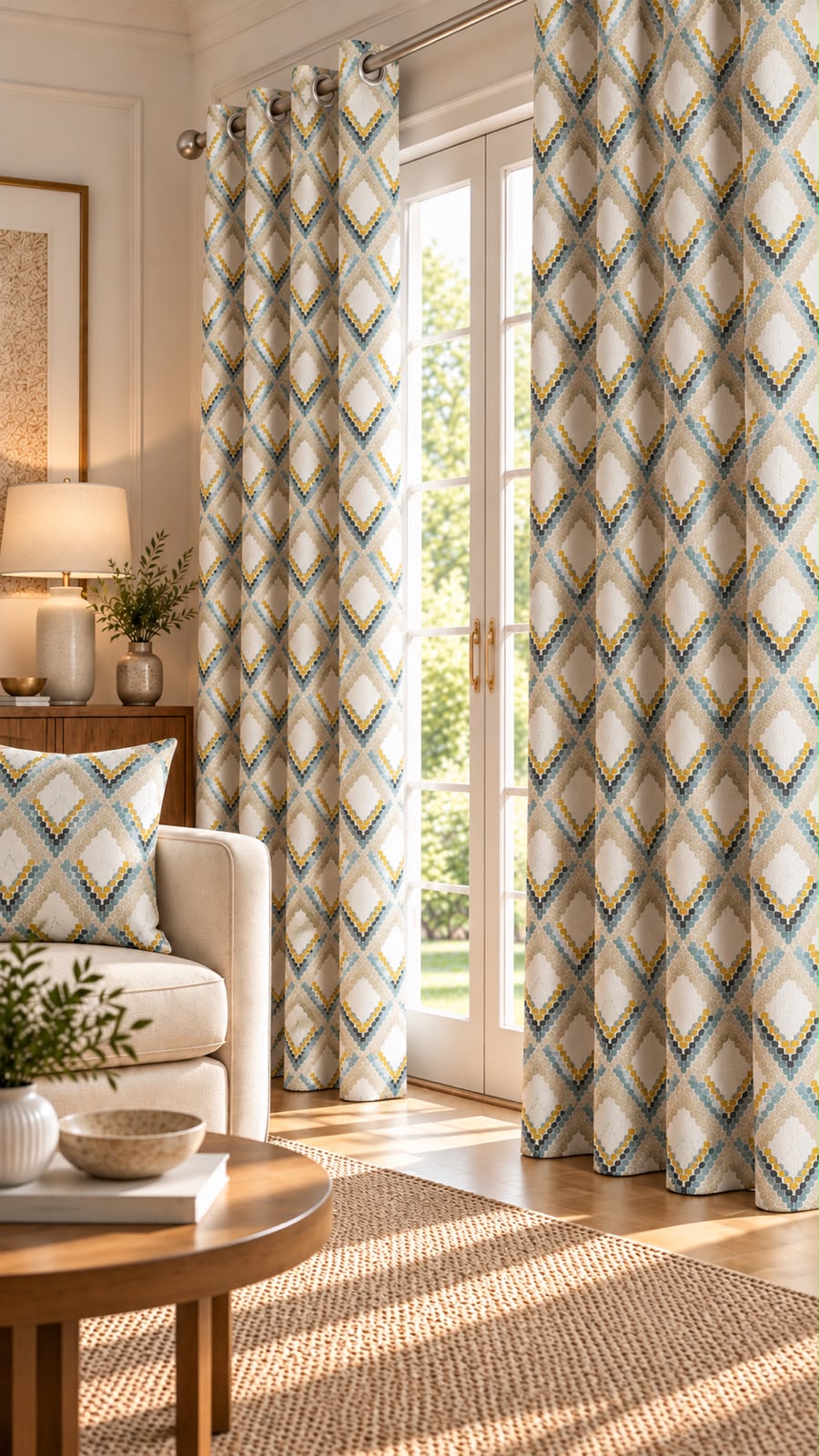 Mosaic Rhythm MOSAIC RHYTHM PRINTED CURTAIN