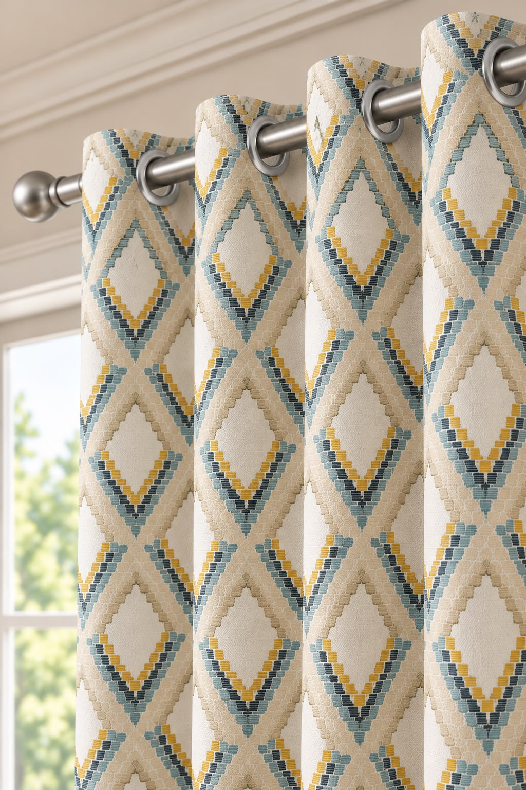 Mosaic Rhythm MOSAIC RHYTHM PRINTED CURTAIN