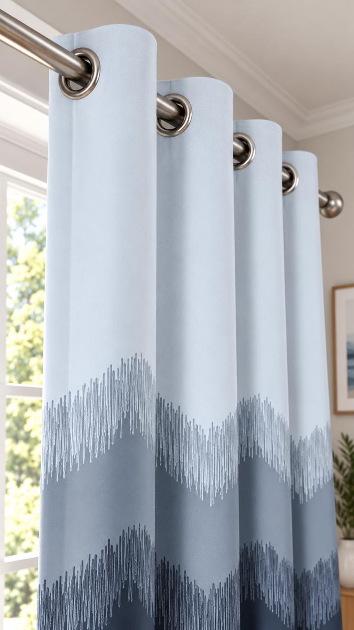 KIVO DARK GREY DIGITAL PRINTED CURTAIN