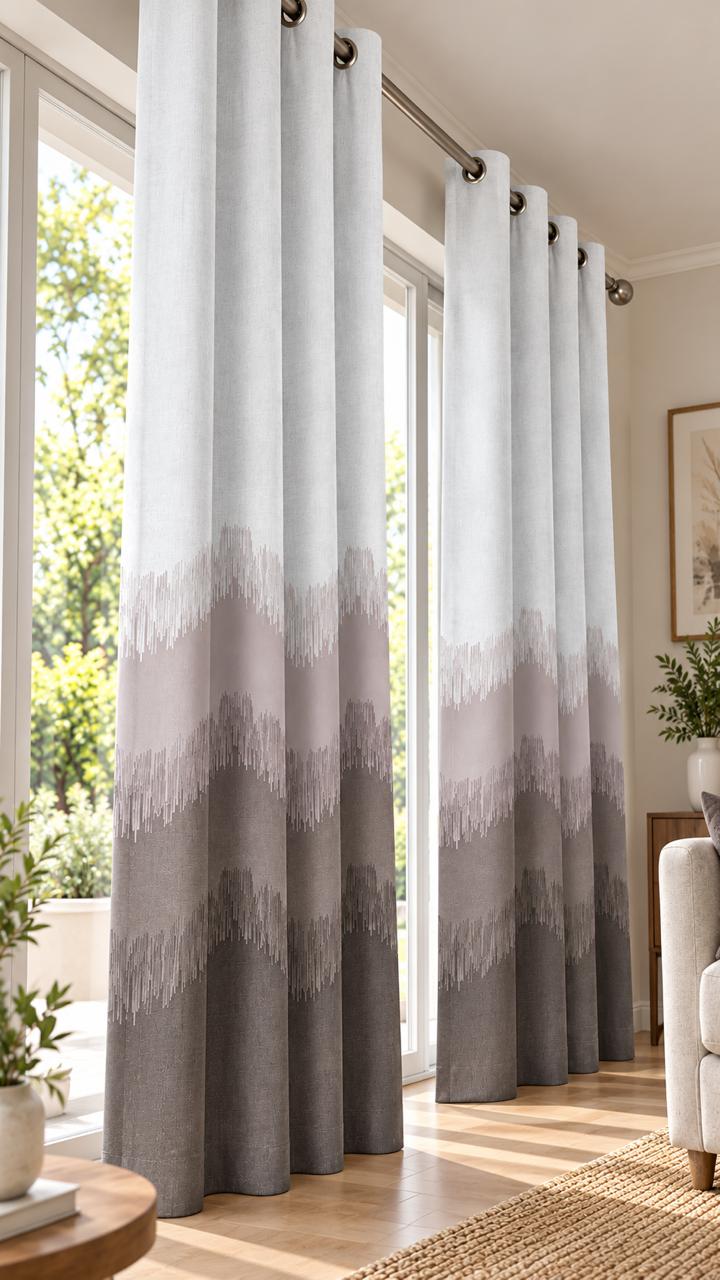 KIVO LIGHT STONE DIGITAL PRINTED CURTAIN