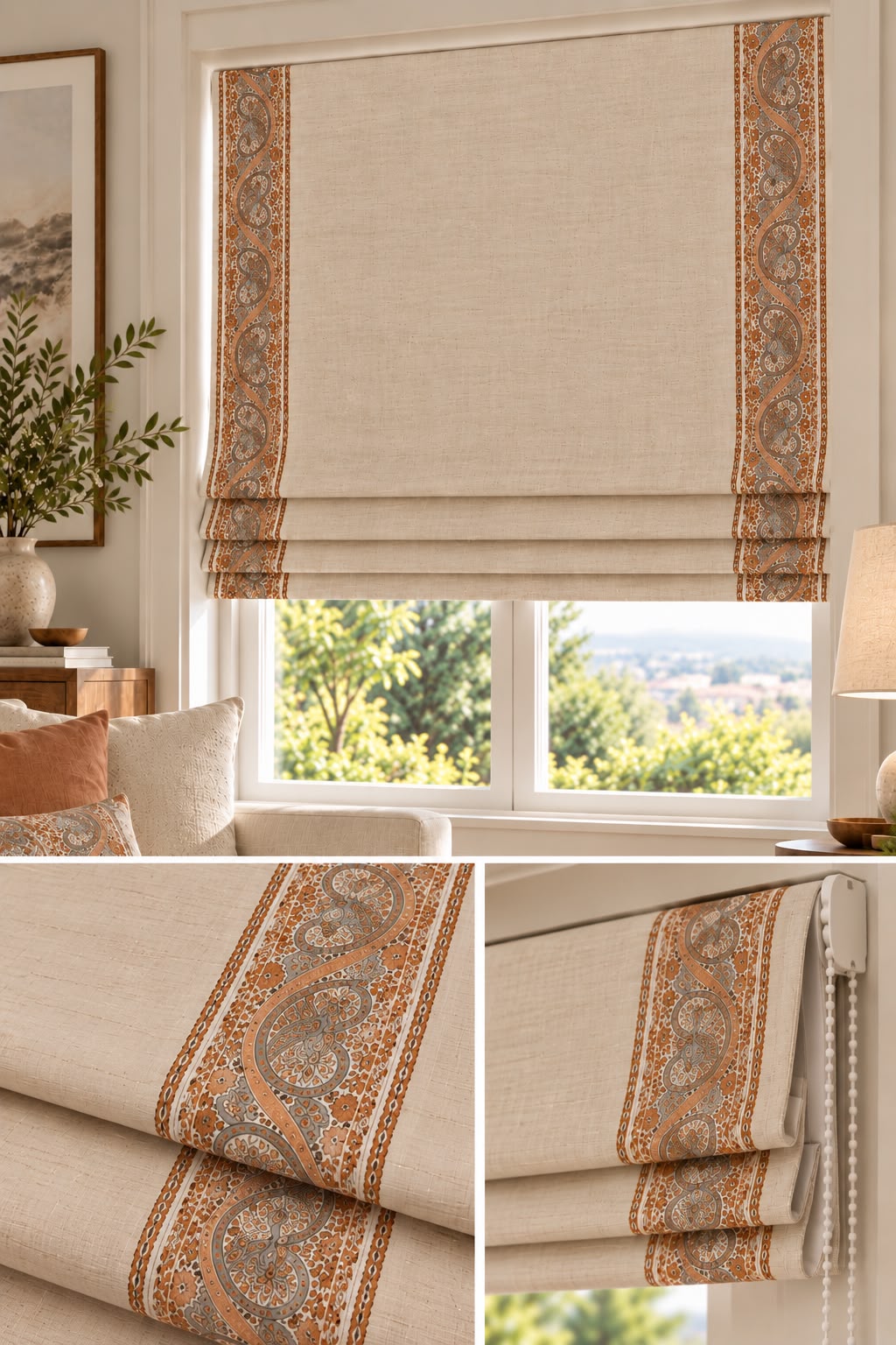 AURELIA BROWN READY MADE ROMAN BLIND