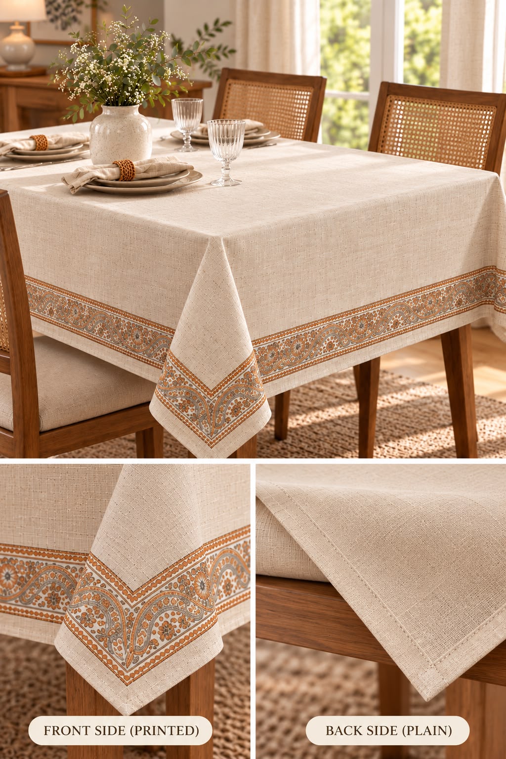AURELIA BROWN HERITAGE TABLE CLOTH