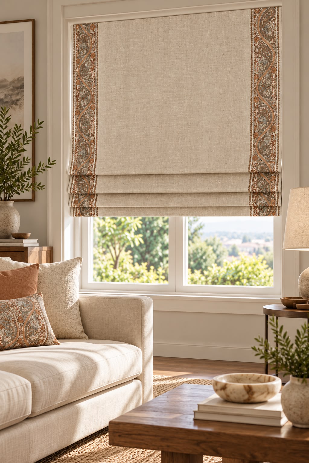 AURELIA BROWN READY MADE ROMAN BLIND