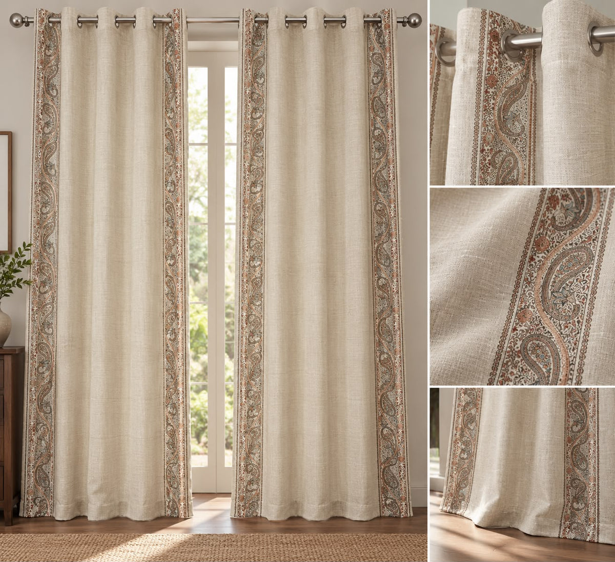 AURELIA BROWN PRINTED CURTAIN