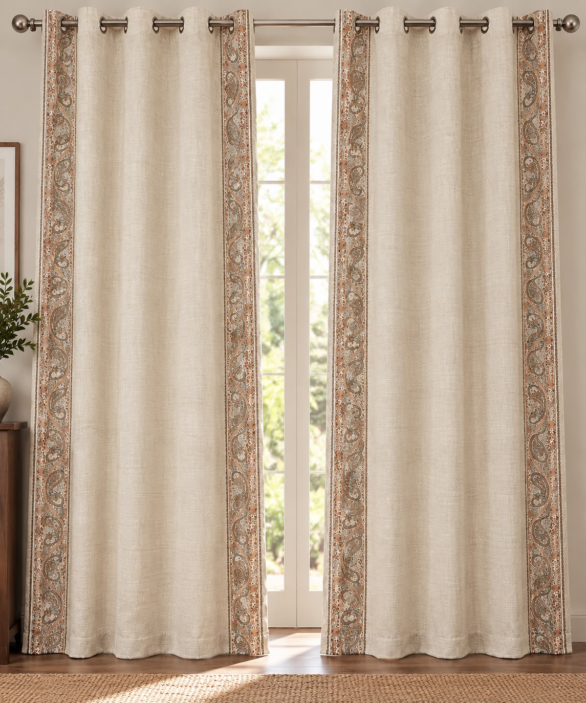 AURELIA BROWN PRINTED CURTAIN