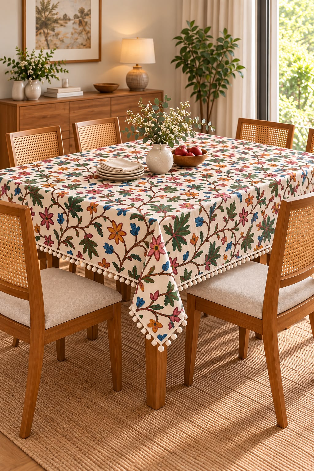 KASHMIRI LEAF GREEN TABLE CLOTH