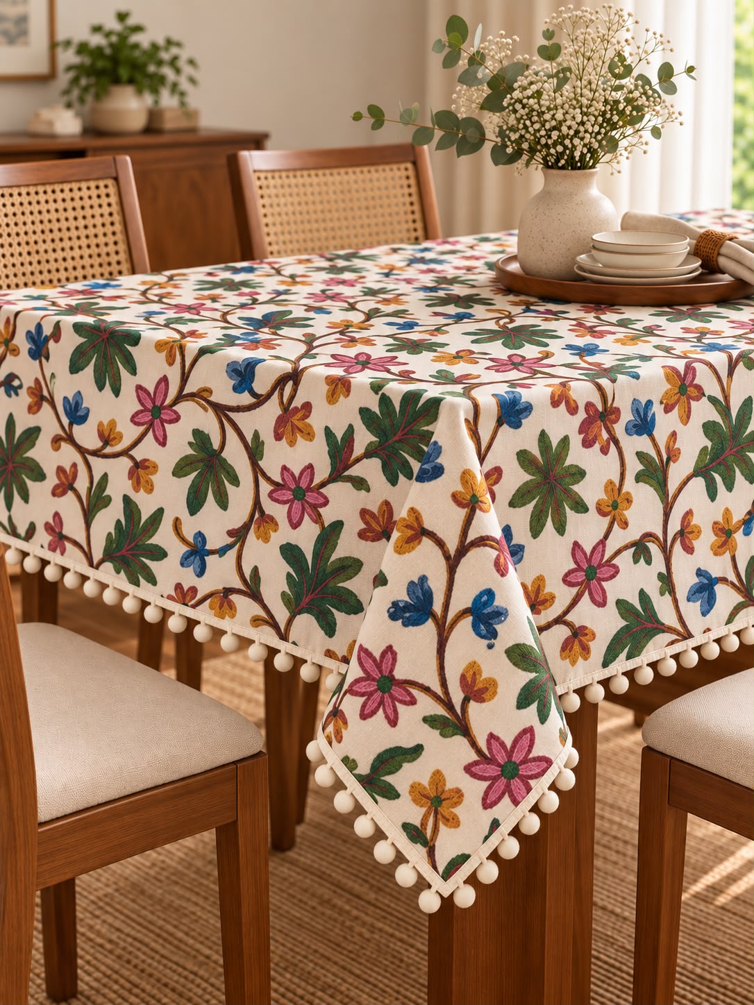 KASHMIRI LEAF GREEN TABLE CLOTH