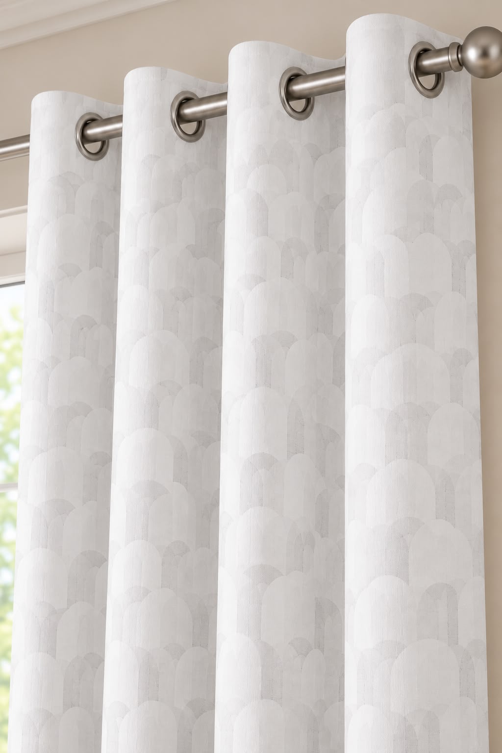 BLUSH BLUE PRINTED CURTAIN
