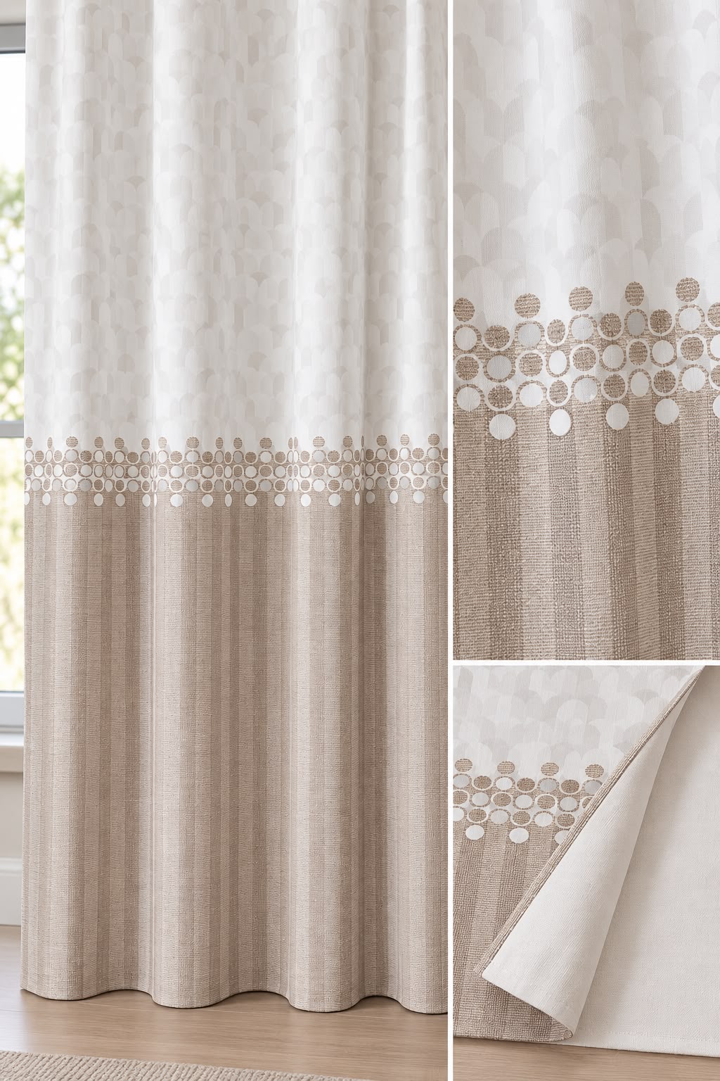 BLUSH COFFEE PRINTED CURTAIN