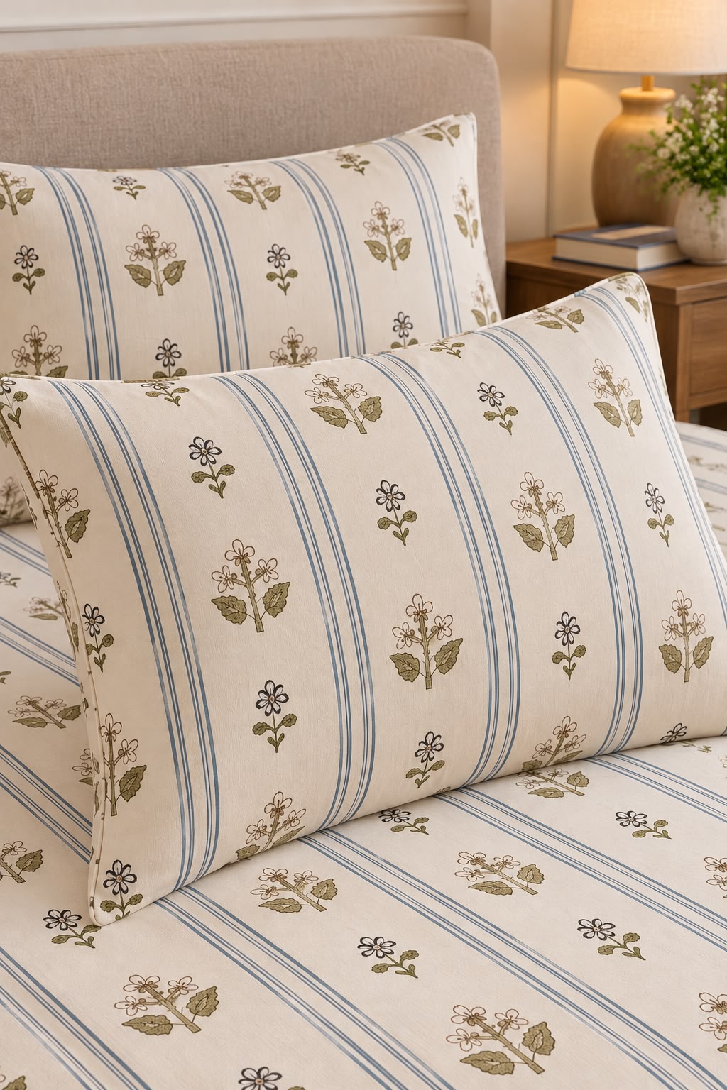 BELLE BEIGE BEDSHEET WITH PILLOWCOVER