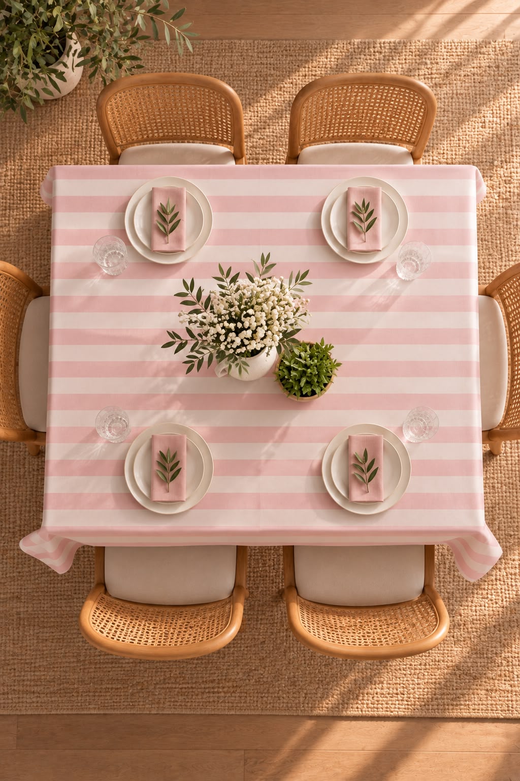 SPRING GALLERY BIG STRIPE Cavern Pink Table Cloth