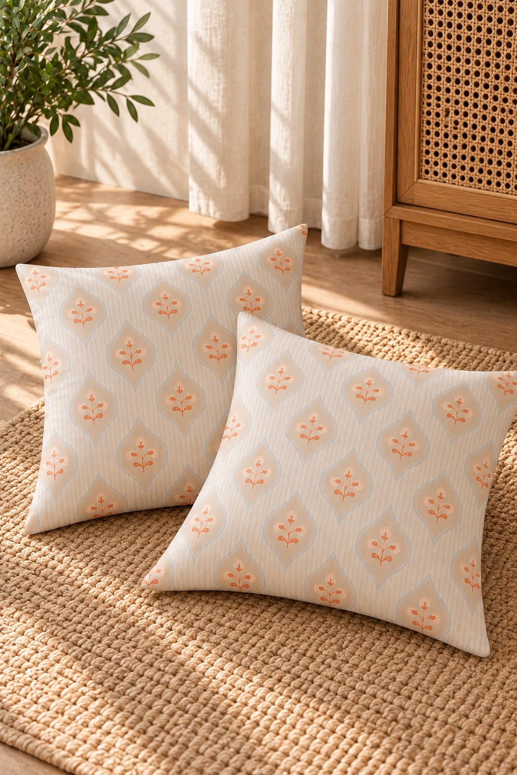 CORAL BLOOM CUSHION COVER (Pack of 2)