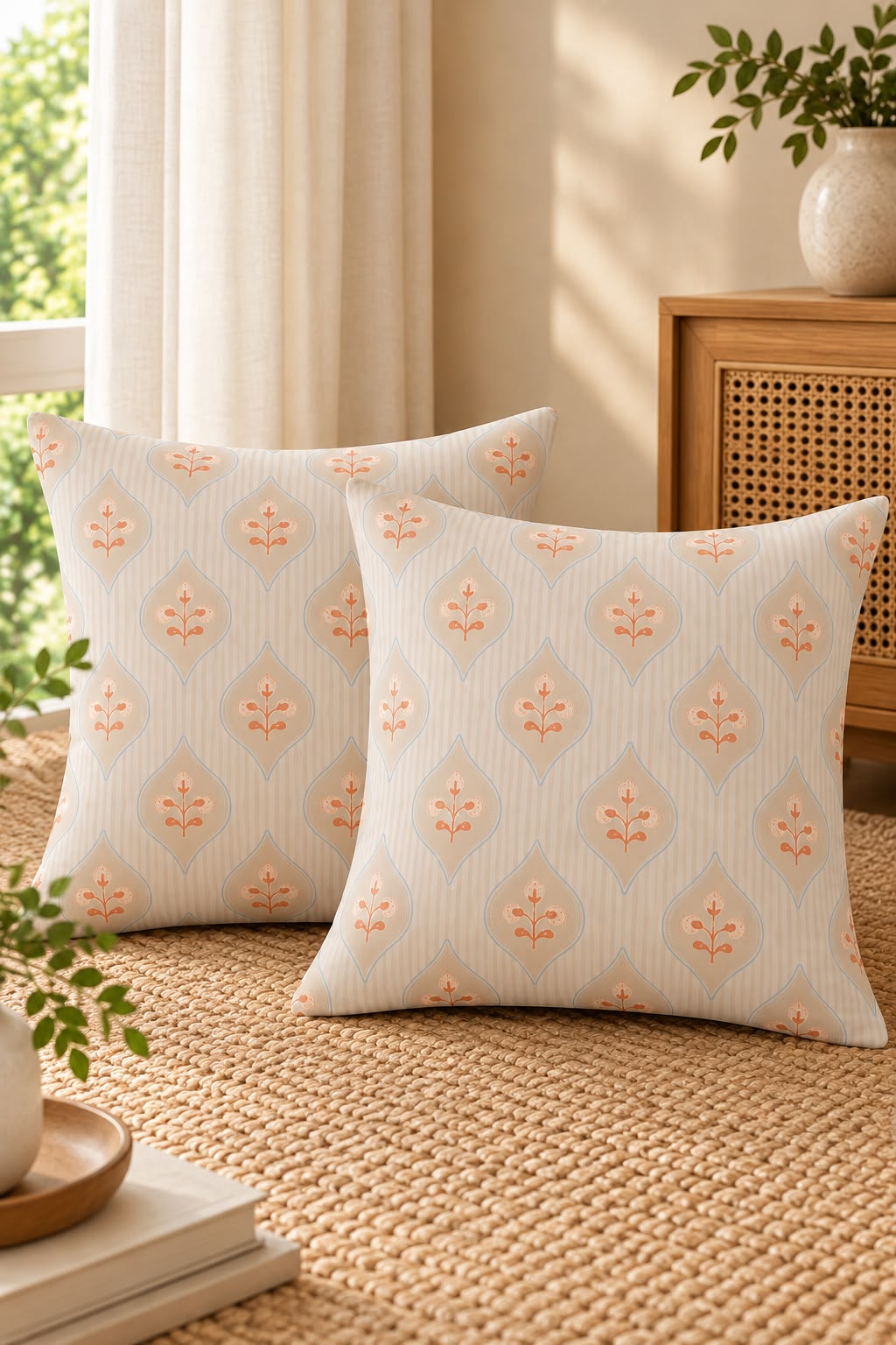 CORAL BLOOM CUSHION COVER (Pack of 2)