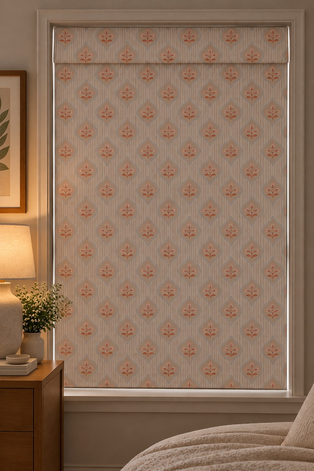 CORAL BLOOM READY MADE ROMAN BLIND