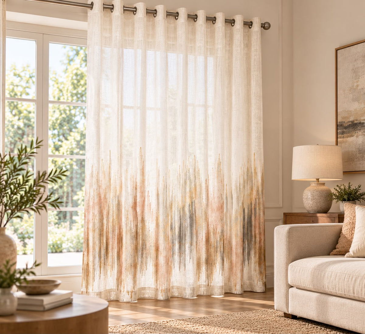 TERRA VEIL LINEN PRINTED SHEER CURTAIN