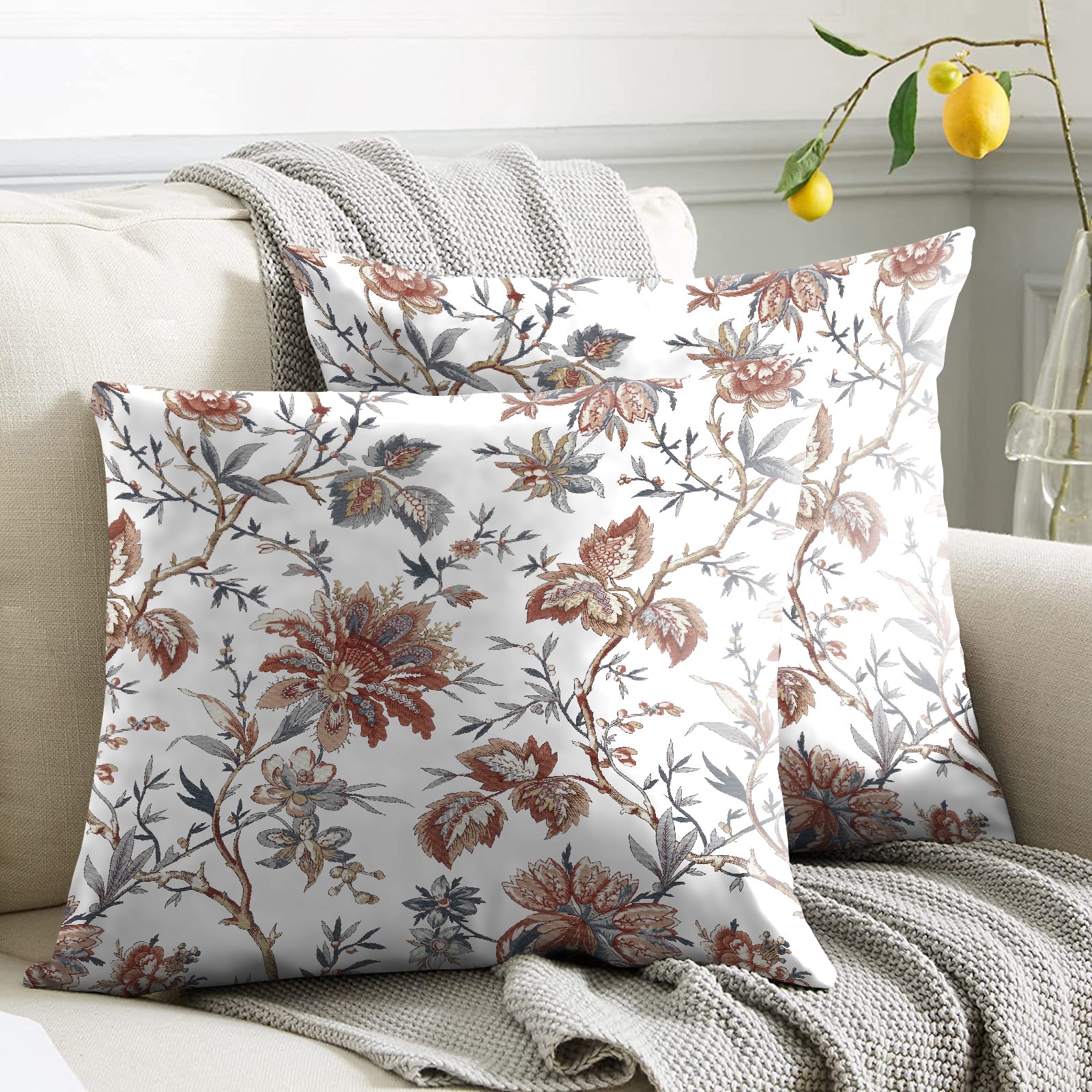 ANDAMAN SKY WHITE DIGITAL PRINTED CUSHION COVER (Pack of 2)