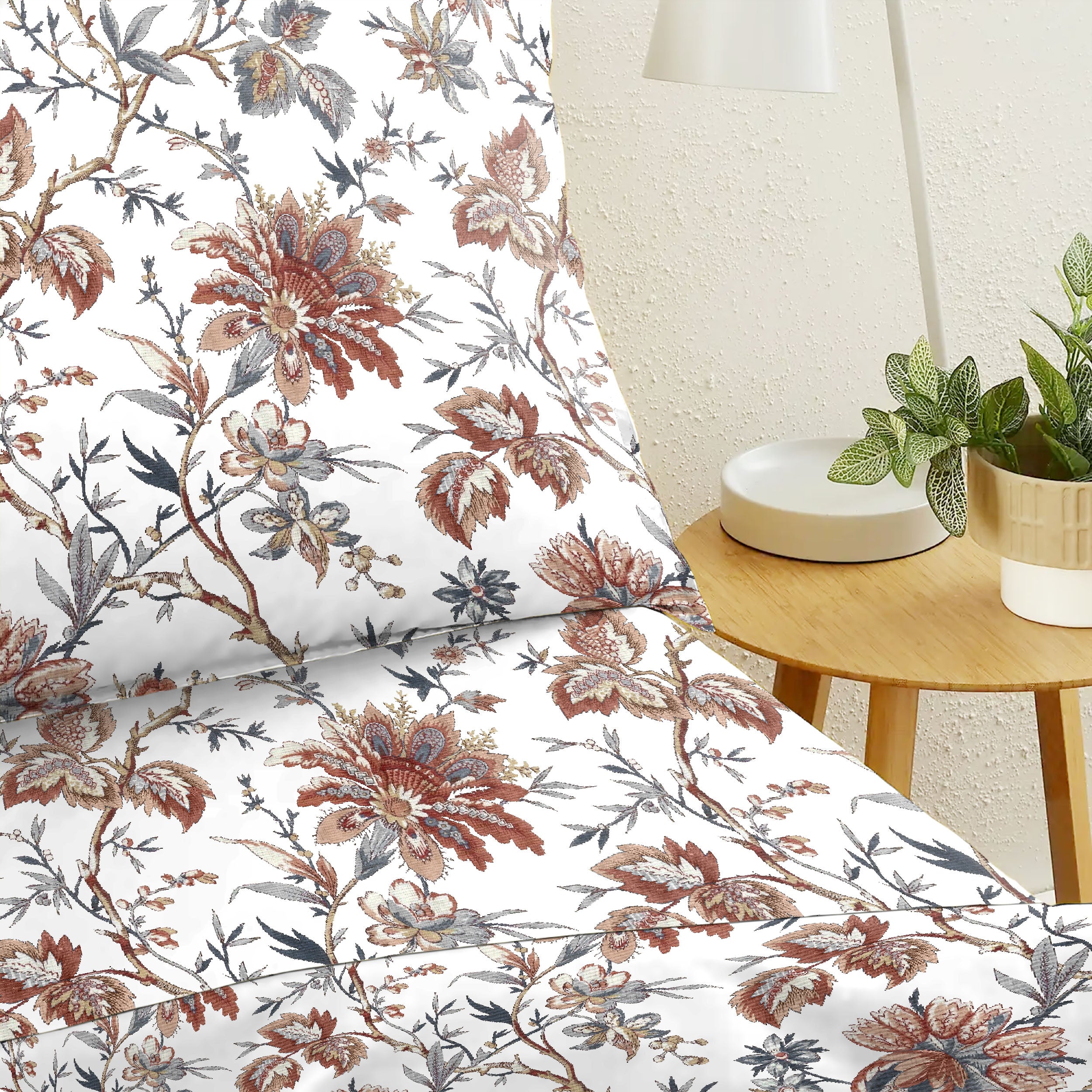 Andaman White Bedsheet for Double Bed with 2 PillowCovers King Size (104" X 90")