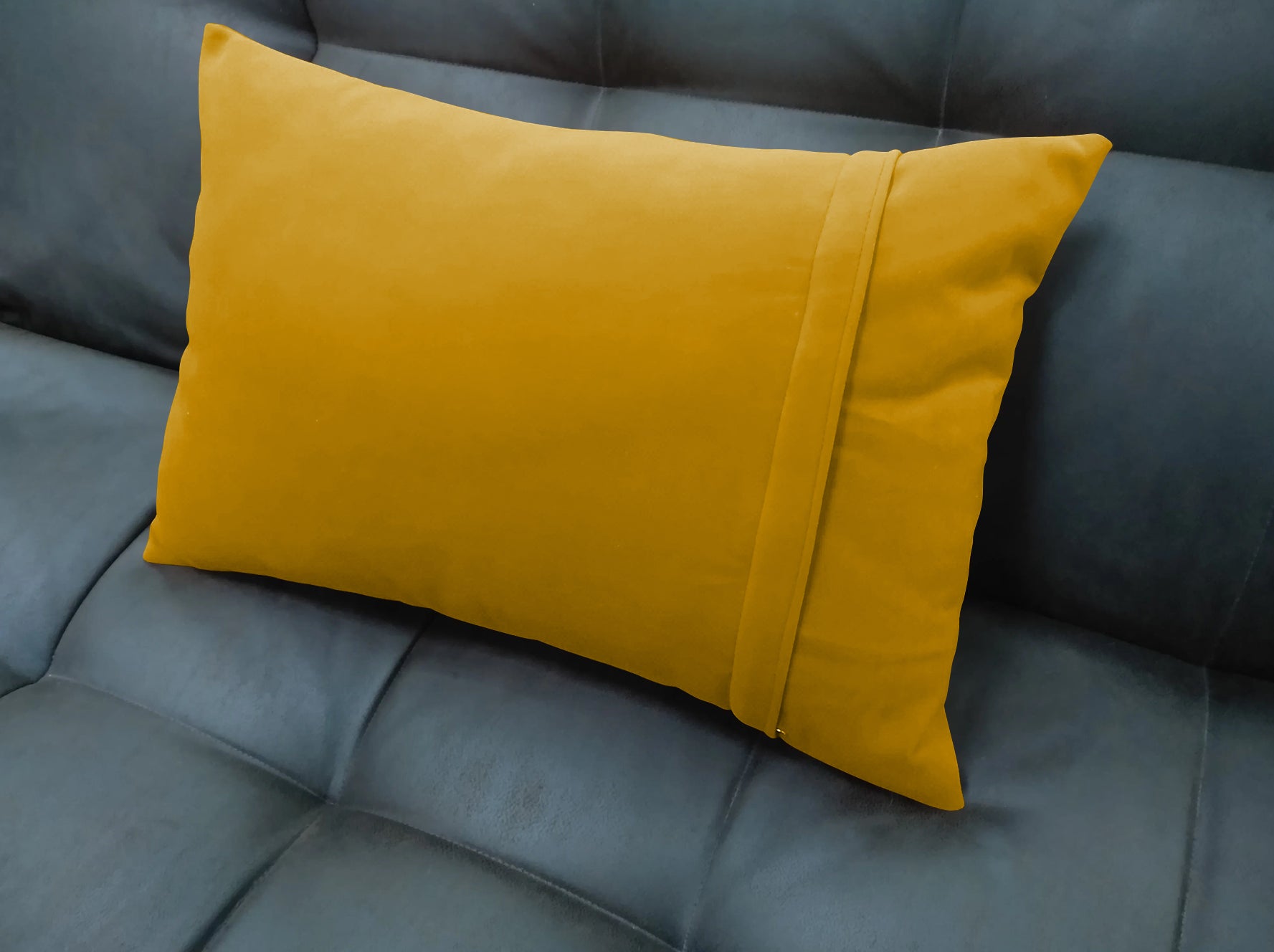 CASABLEU VELVET RECTANGULAR CUSHION COVER THROW PILLOW COVER FOR LIVING ROOM COUCH SINGLE SOFA, COLOURFUL MODERN (COLOUR - YELLOW) (Pack of 2)